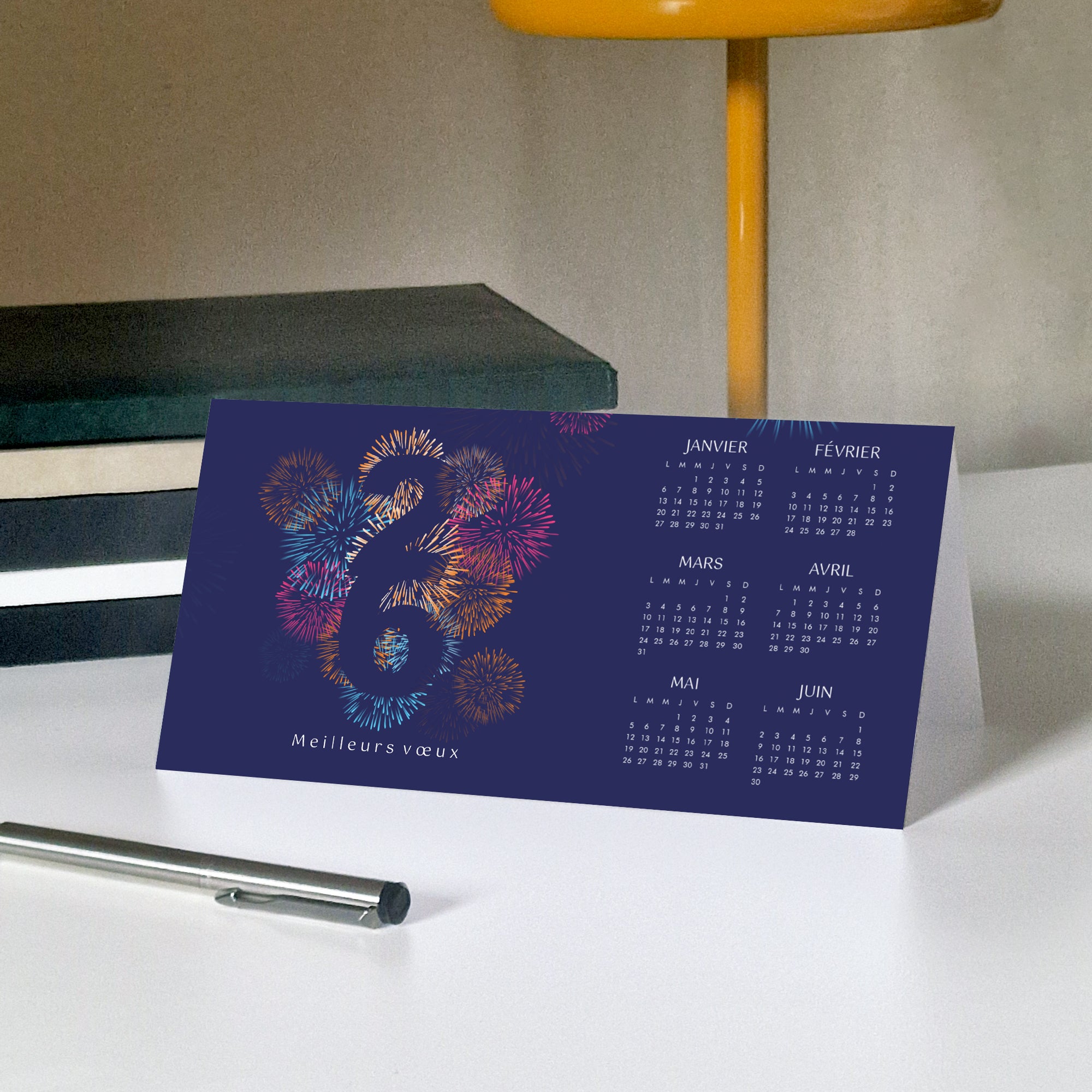 Fireworks | Vœux professionnels • Calendrier professionnel • Rectangle double photo N° 5