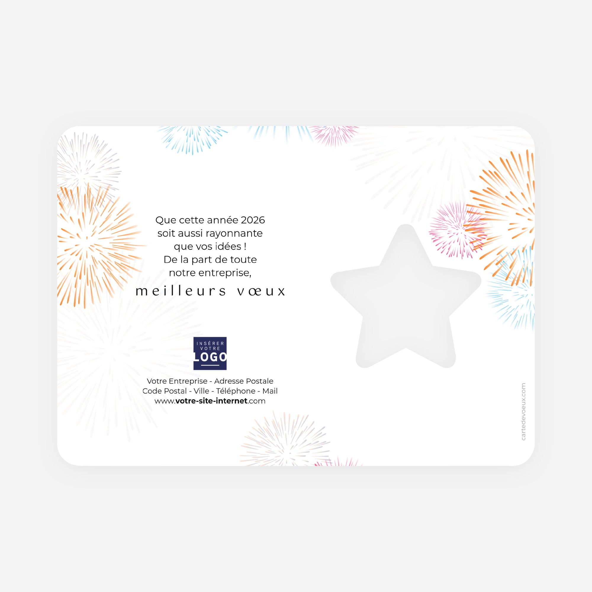 Fireworks | Vœux professionnels • Carte de voeux • Horizontal étoile photo N° 2
