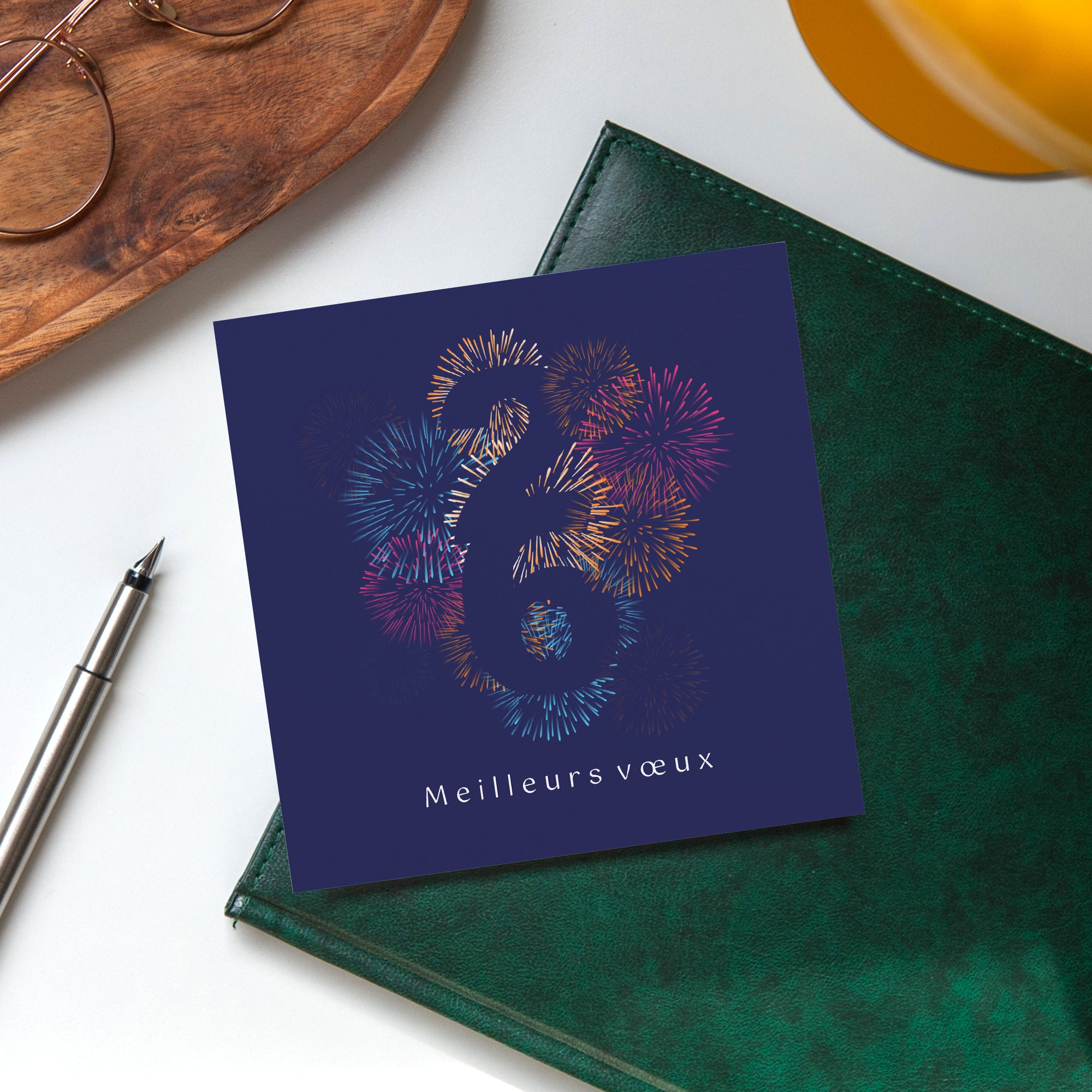 Fireworks | Vœux professionnels • Carte de voeux • Carré photo N° 4