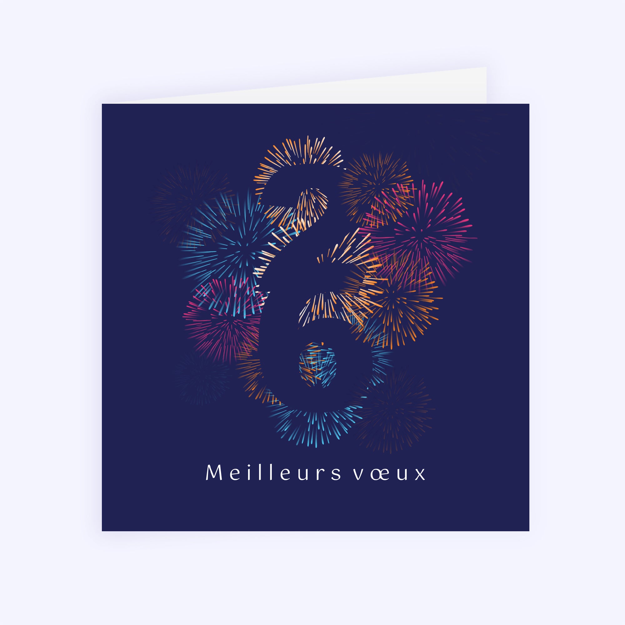 Fireworks | Vœux professionnels • Carte de voeux • Carré double photo N° 1