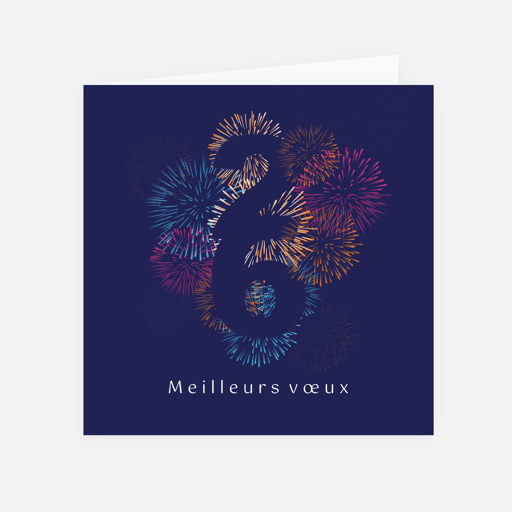 Fireworks | Vœux professionnels • Carte de voeux • Carré double photo N° 1