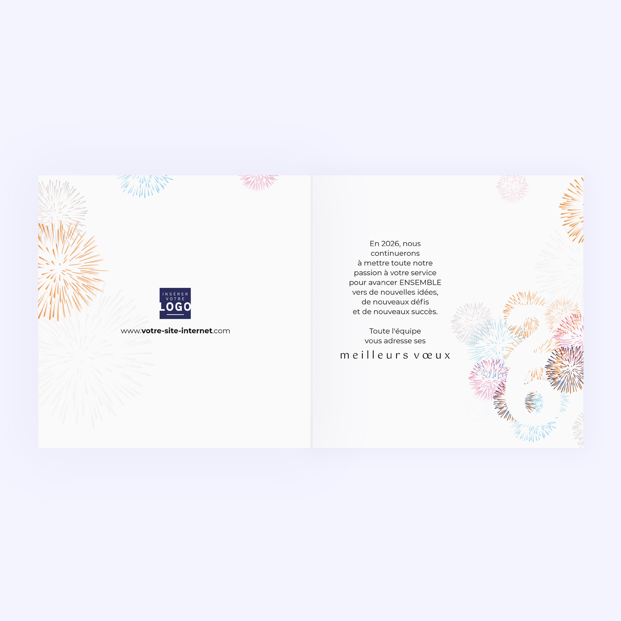 Fireworks | Vœux professionnels • Carte de voeux • Carré double photo N° 2