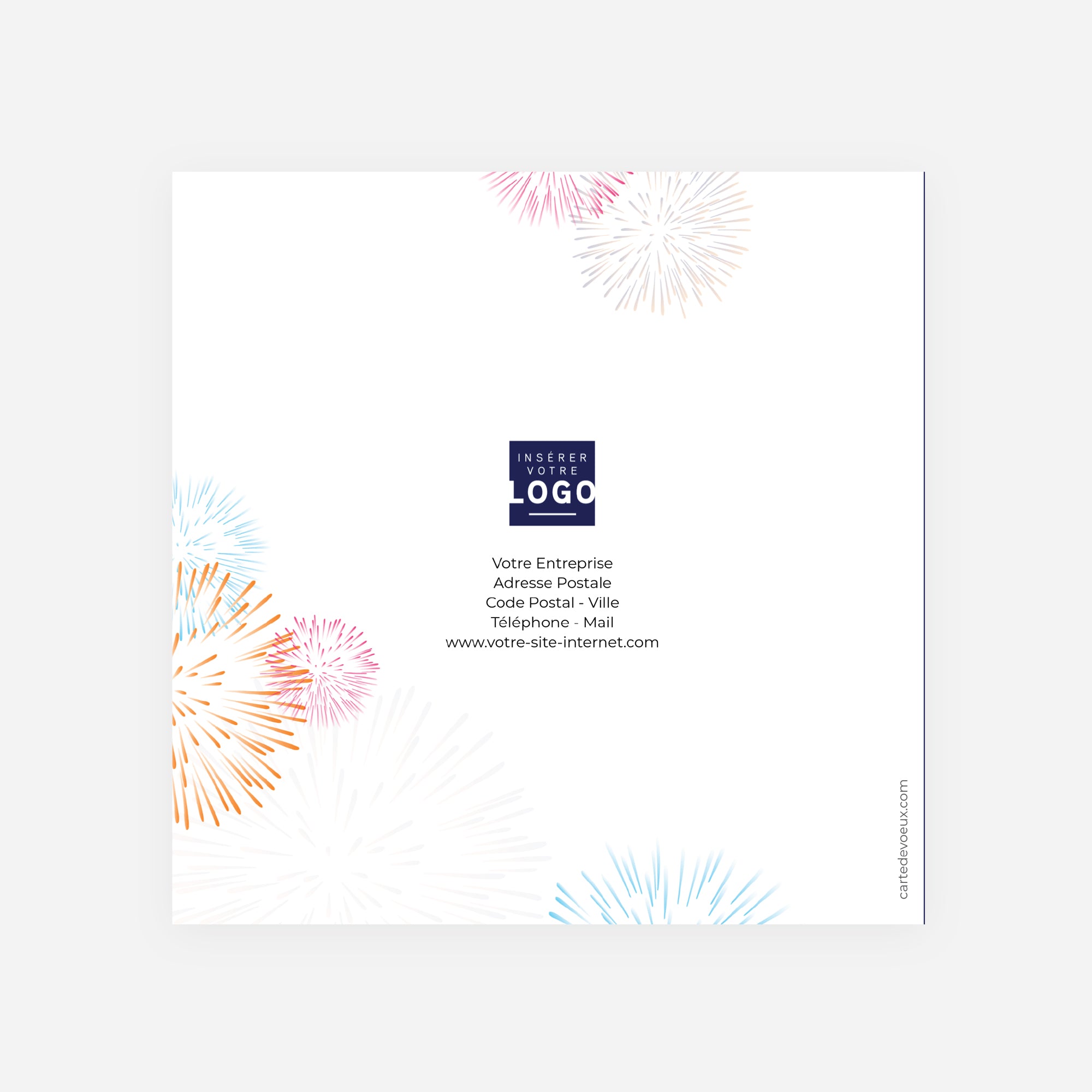Fireworks | Vœux professionnels • Carte de voeux • Carré double photo N° 3