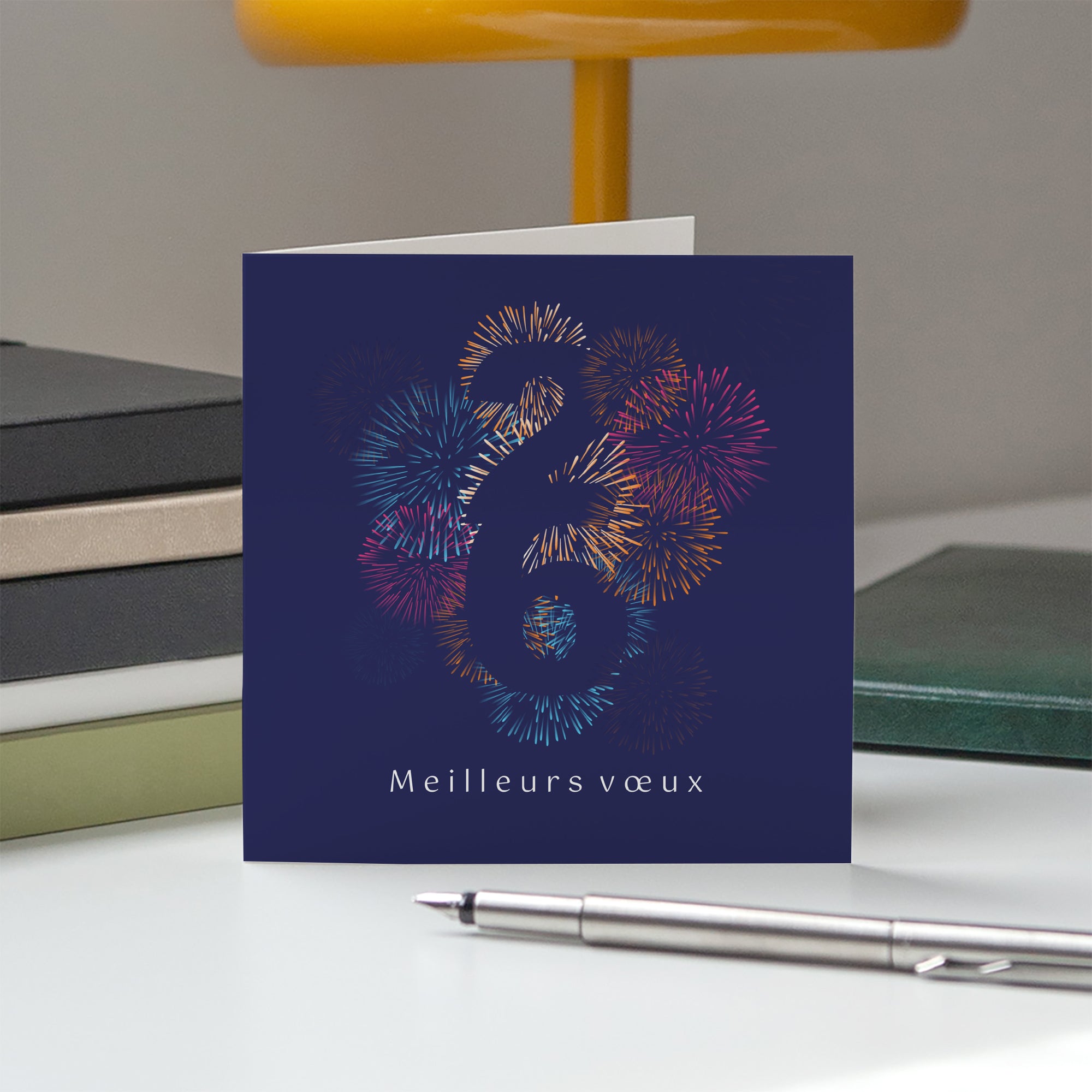 Fireworks | Vœux professionnels • Carte de voeux • Carré double photo N° 5