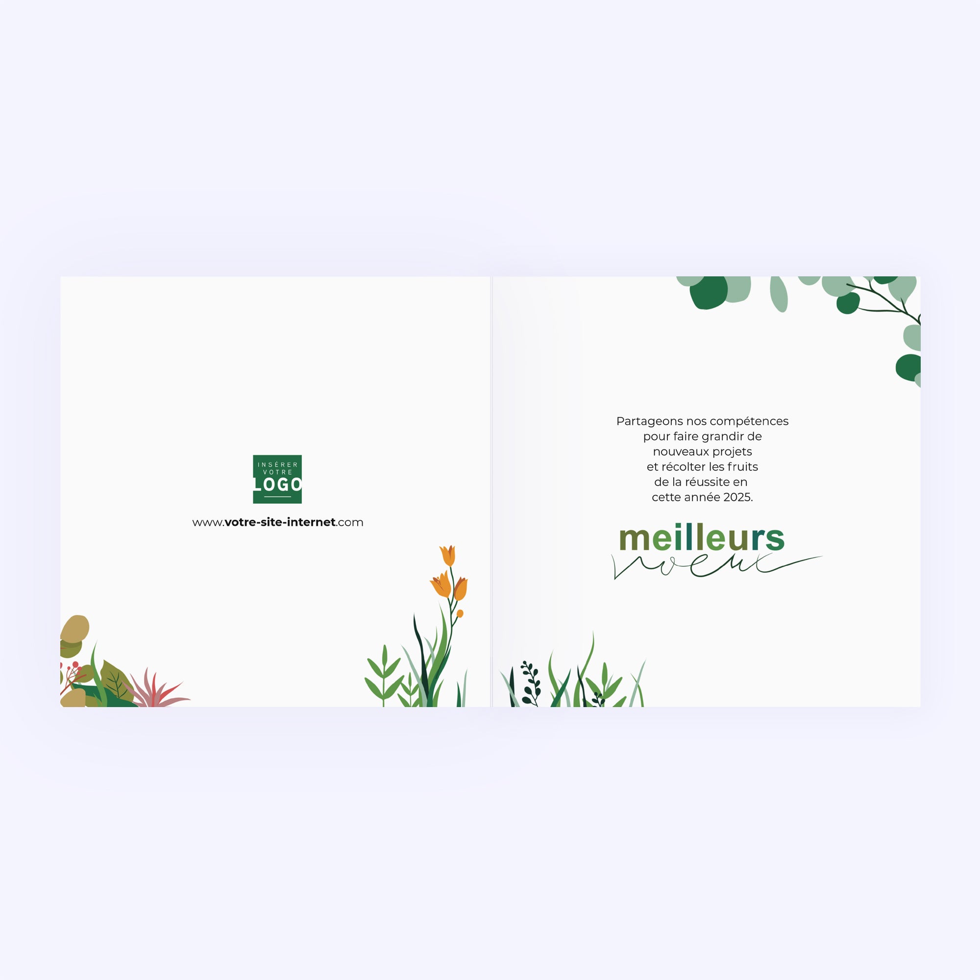 Sphère végétale | Vœux professionnels • Carte de voeux • Carré double photo N° 2