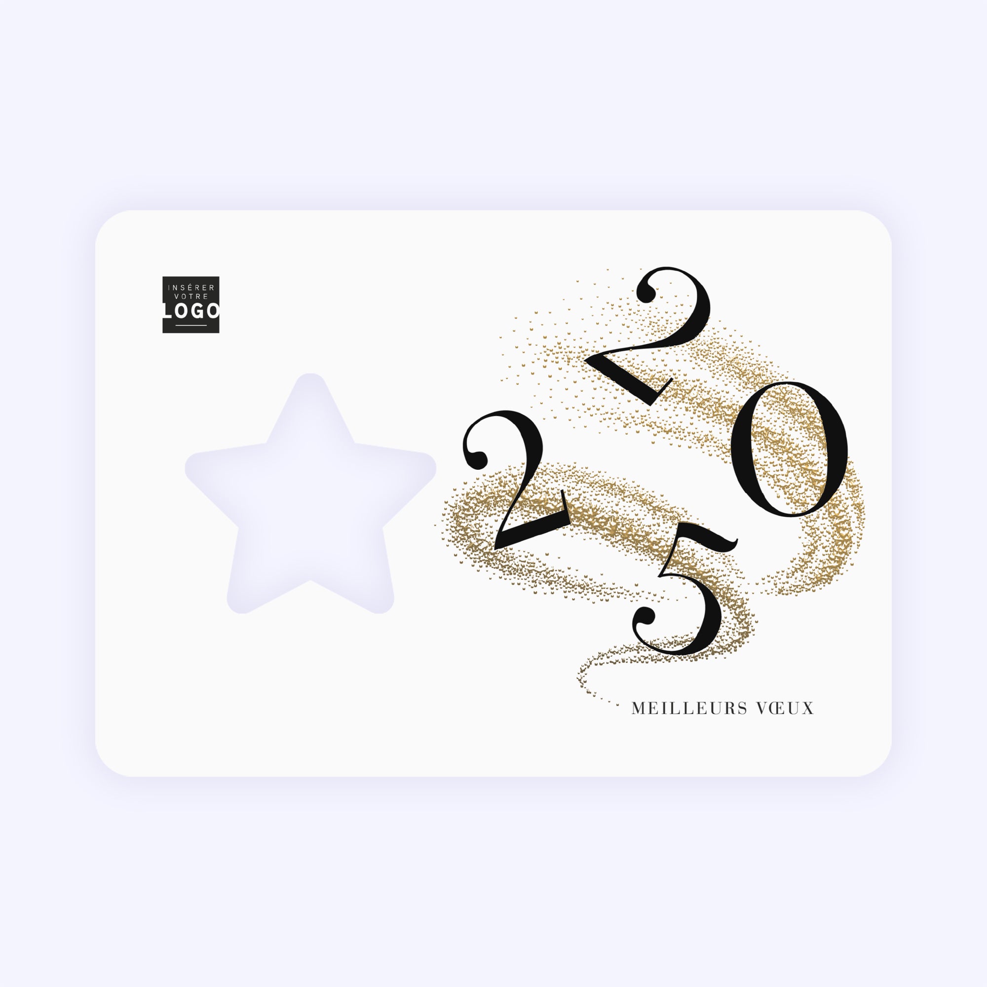 Tourbillon doré | Vœux professionnels • Carte de voeux dorure • Horizontal étoile photo N° 1