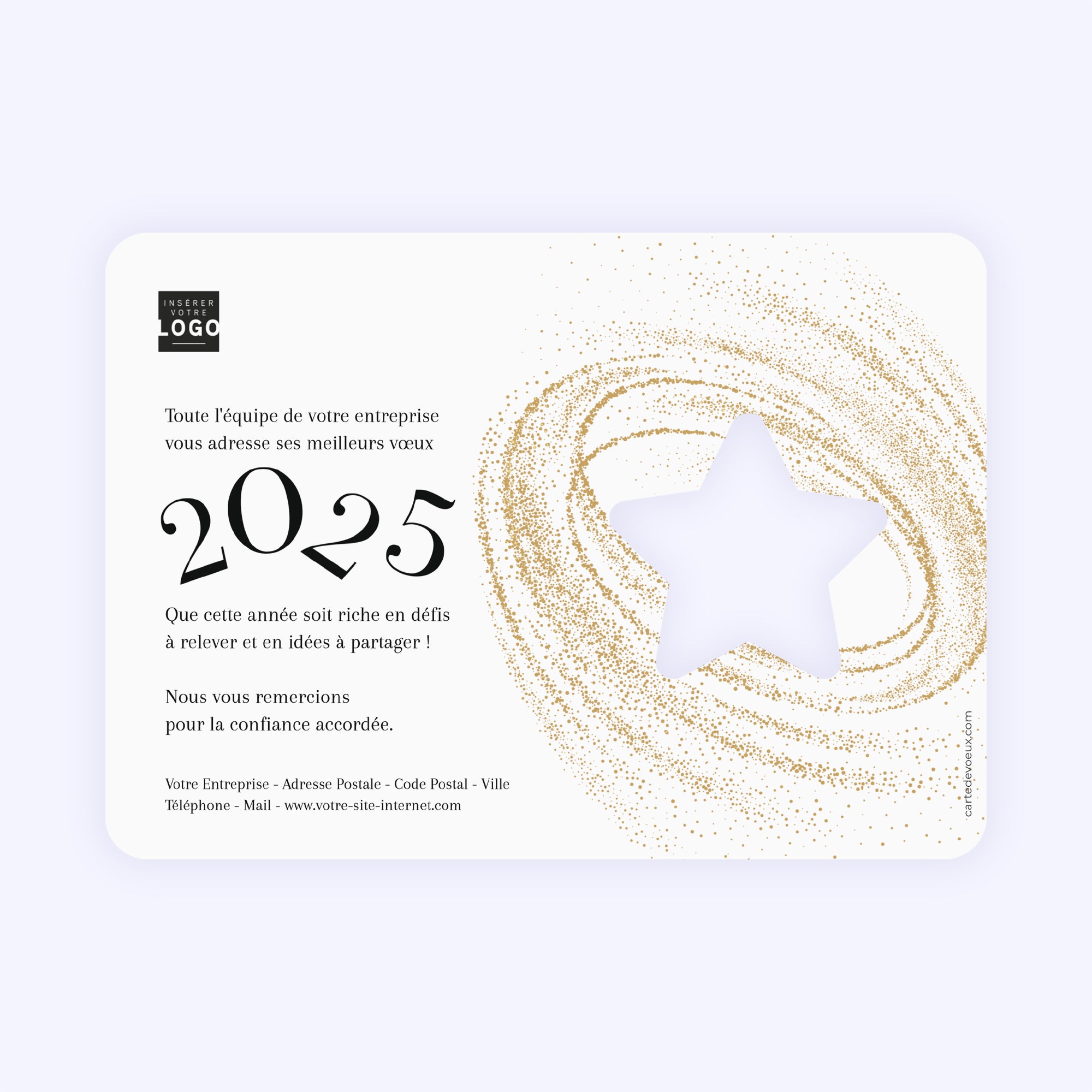Tourbillon doré | Vœux professionnels • Carte de voeux dorure • Horizontal étoile photo N° 2