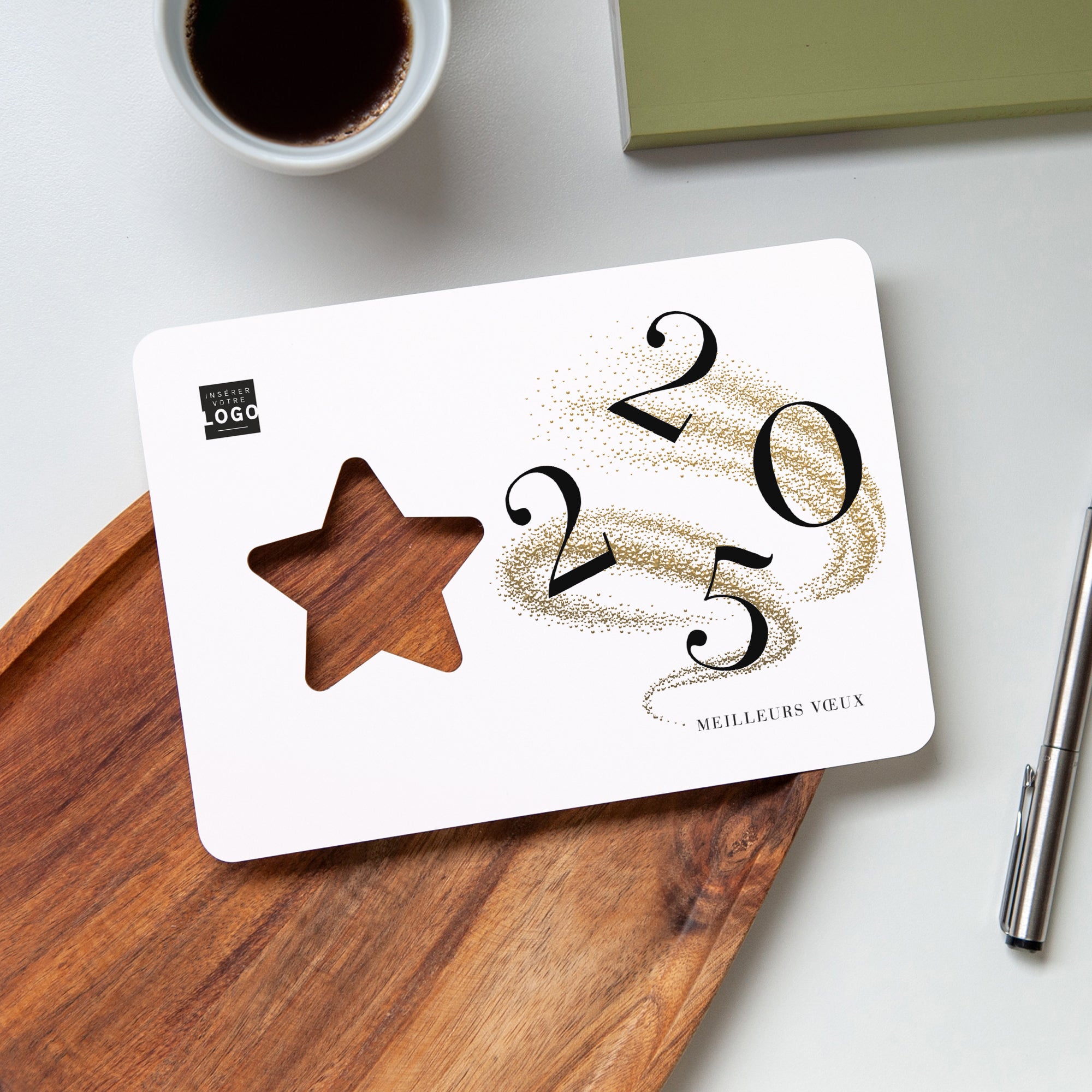 Tourbillon doré | Vœux professionnels • Carte de voeux dorure • Horizontal étoile photo N° 4