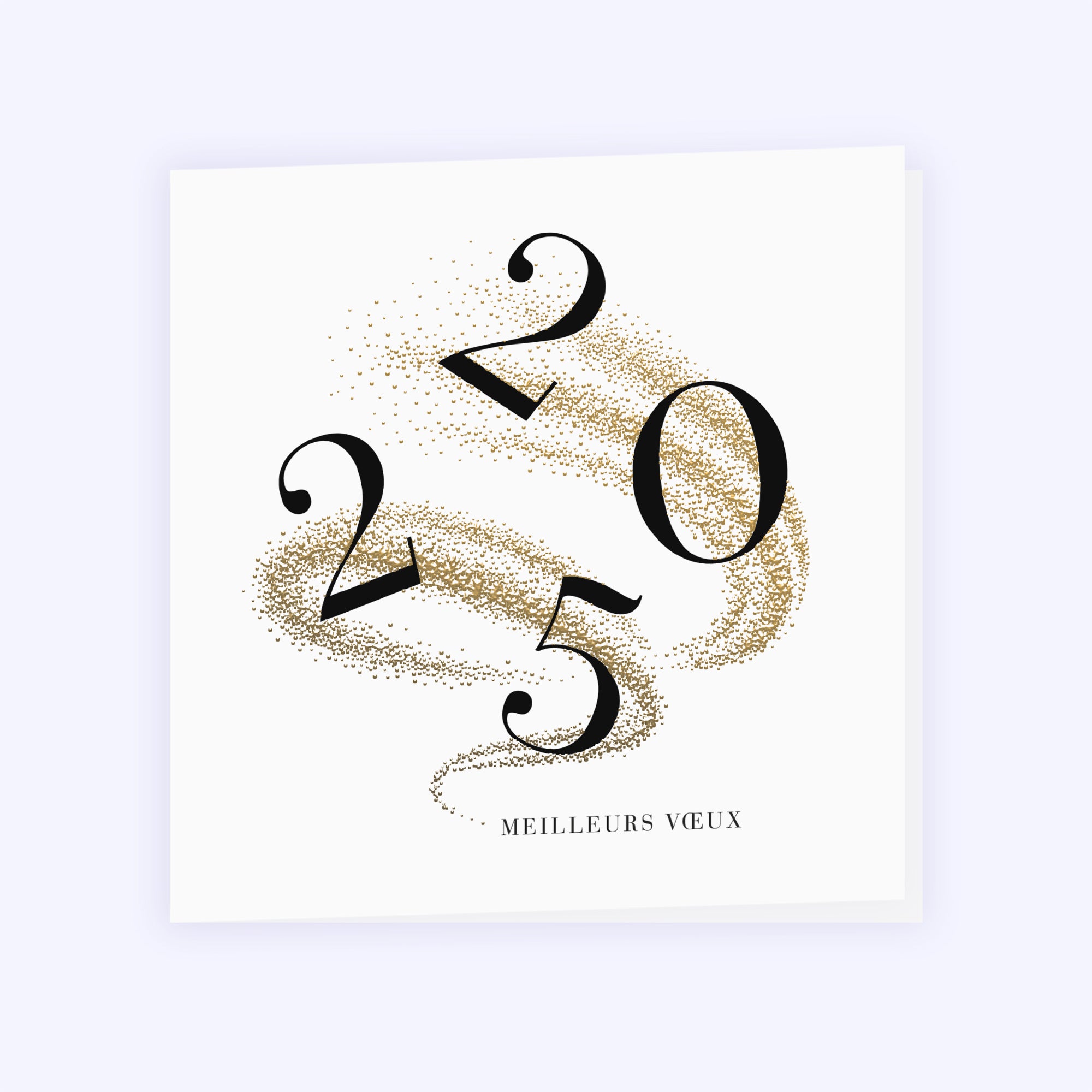 Tourbillon doré | Vœux professionnels • Carte de voeux dorure • Carré double photo N° 1