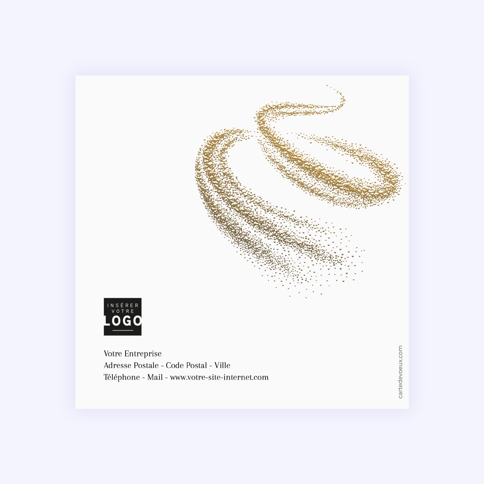 Tourbillon doré | Vœux professionnels • Carte de voeux dorure • Carré double photo N° 3