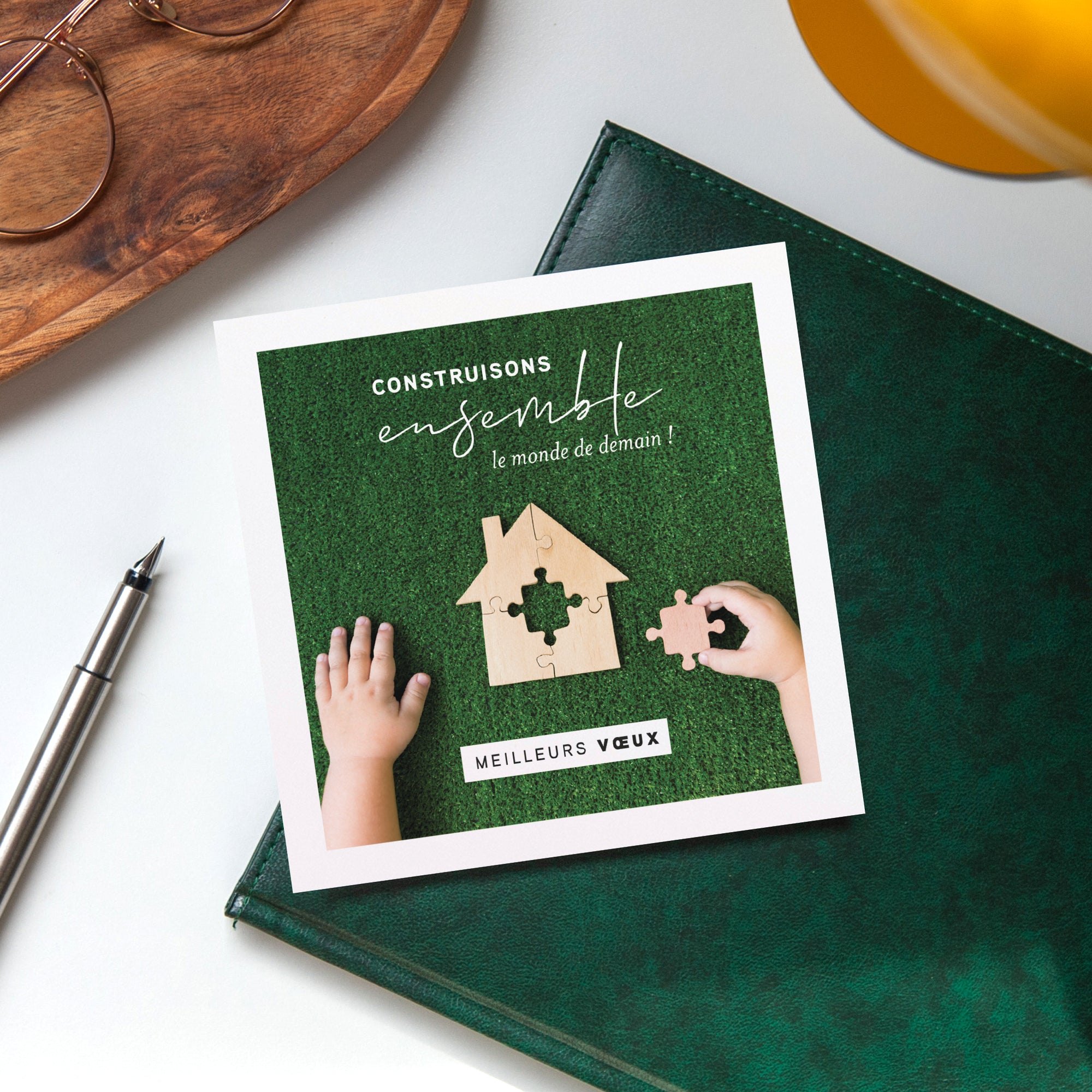 Pièce de construction | Vœux professionnels • Carte de voeux • Carré photo N° 4