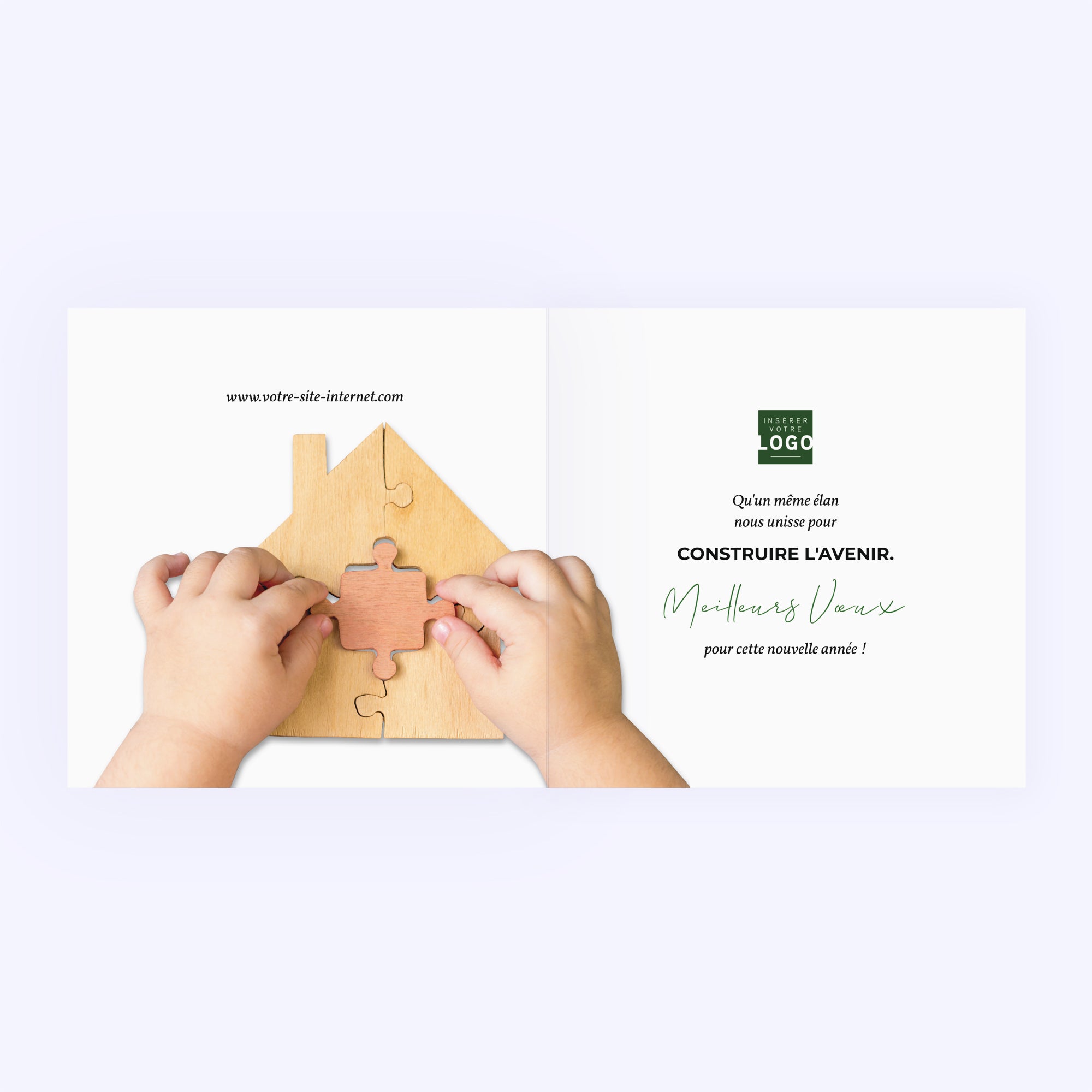 Pièce de construction | Vœux professionnels • Carte de voeux • Carré double photo N° 2