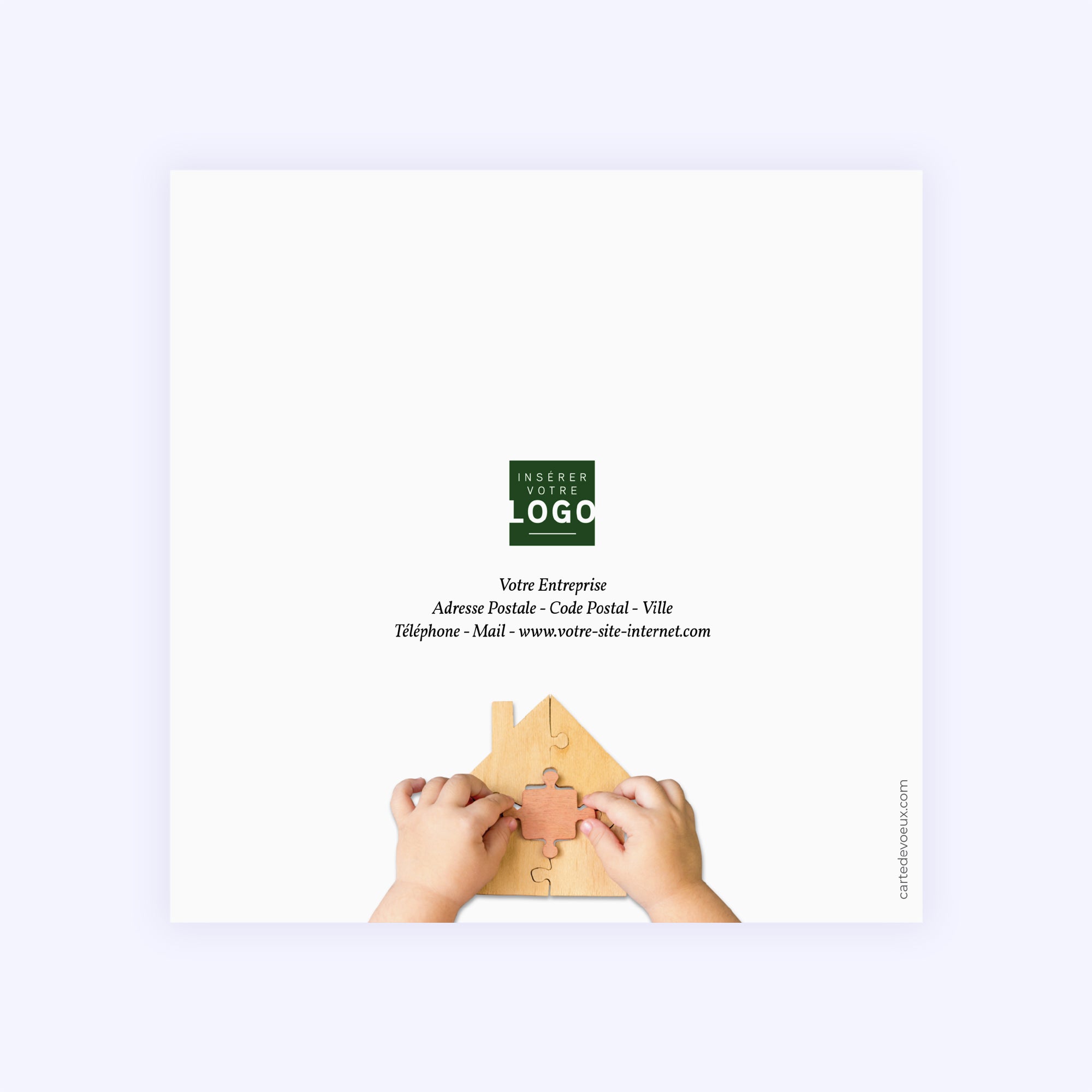 Pièce de construction | Vœux professionnels • Carte de voeux • Carré double photo N° 3