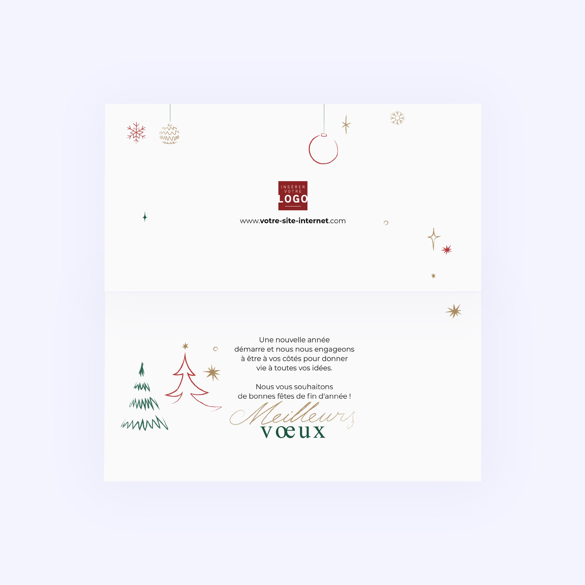 Handmade 2025 | Vœux professionnels • Carte de voeux • Rectangle double photo N° 2