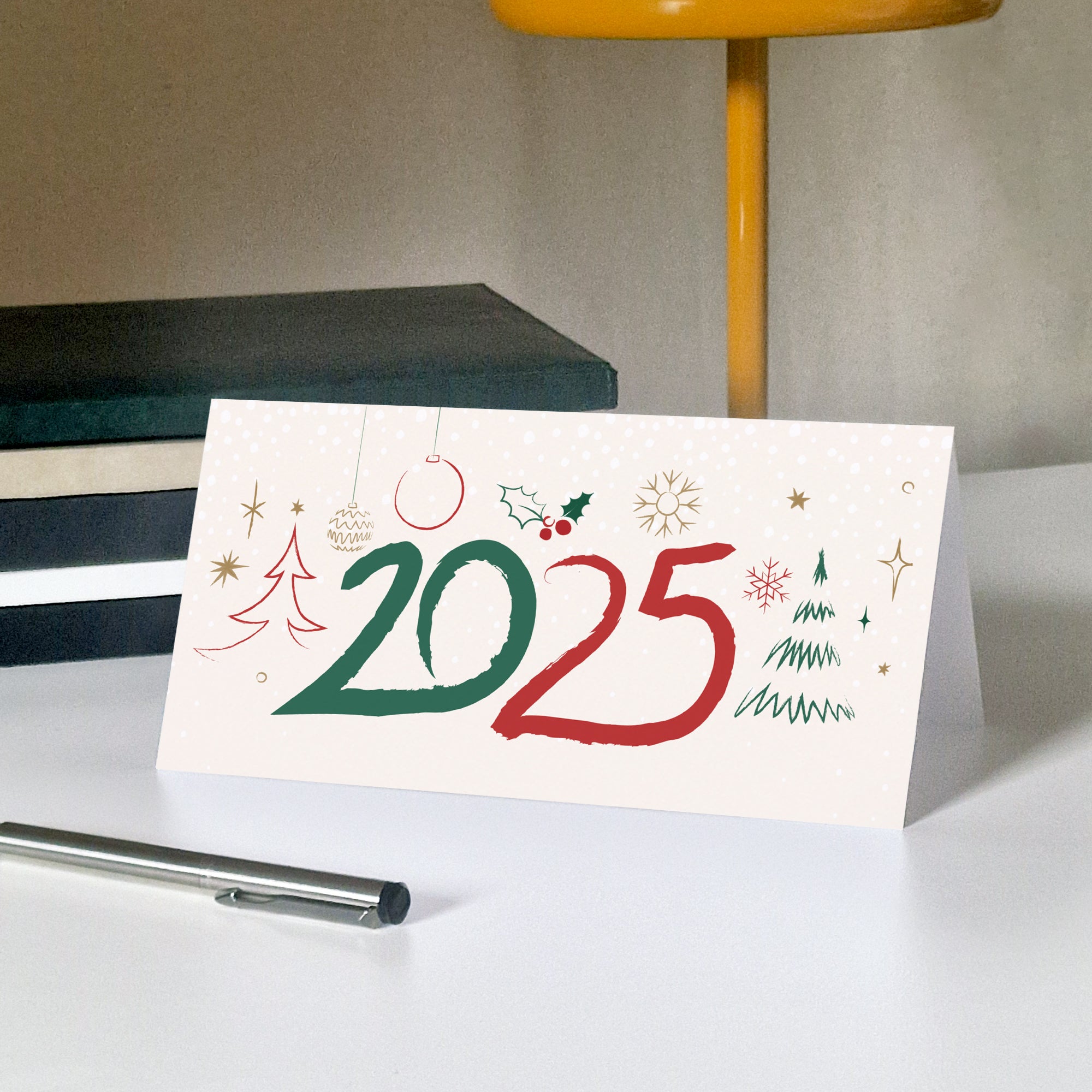 Handmade 2025 | Vœux professionnels • Carte de voeux • Rectangle double photo N° 5