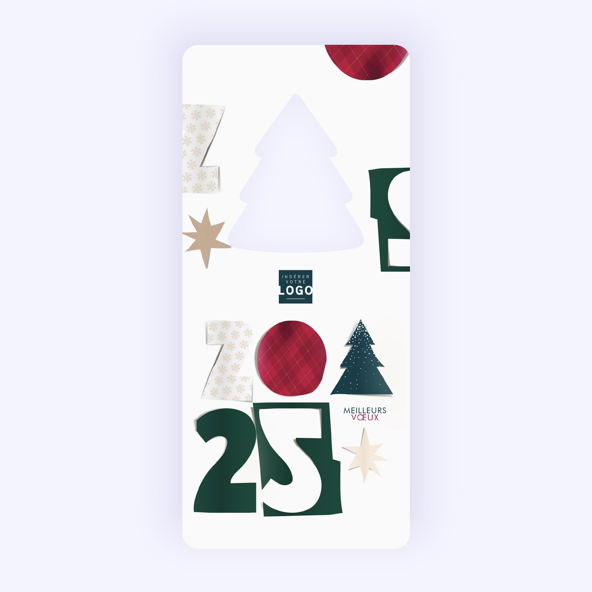 Découpages de noël | Vœux professionnels • Carte de voeux • Vertical sapin photo N° 1