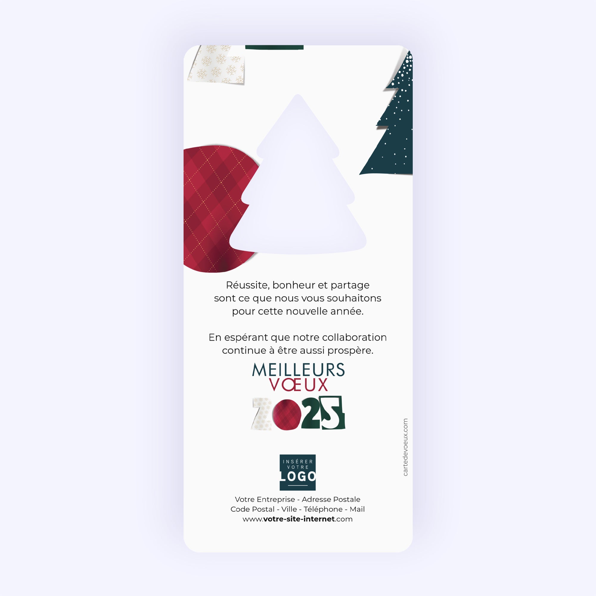 Découpages de noël | Vœux professionnels • Carte de voeux • Vertical sapin photo N° 2
