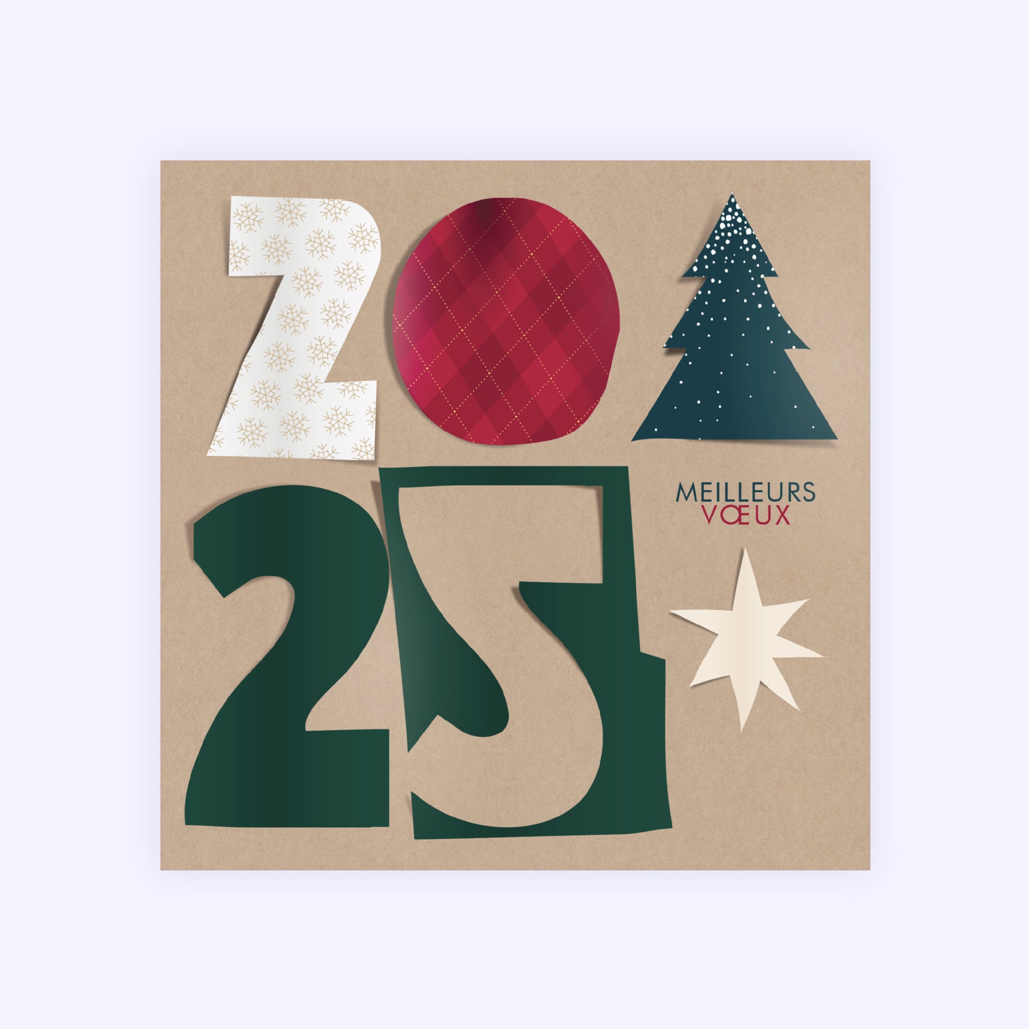 Découpages de noël | Vœux professionnels • Carte de voeux • Carré photo N° 1