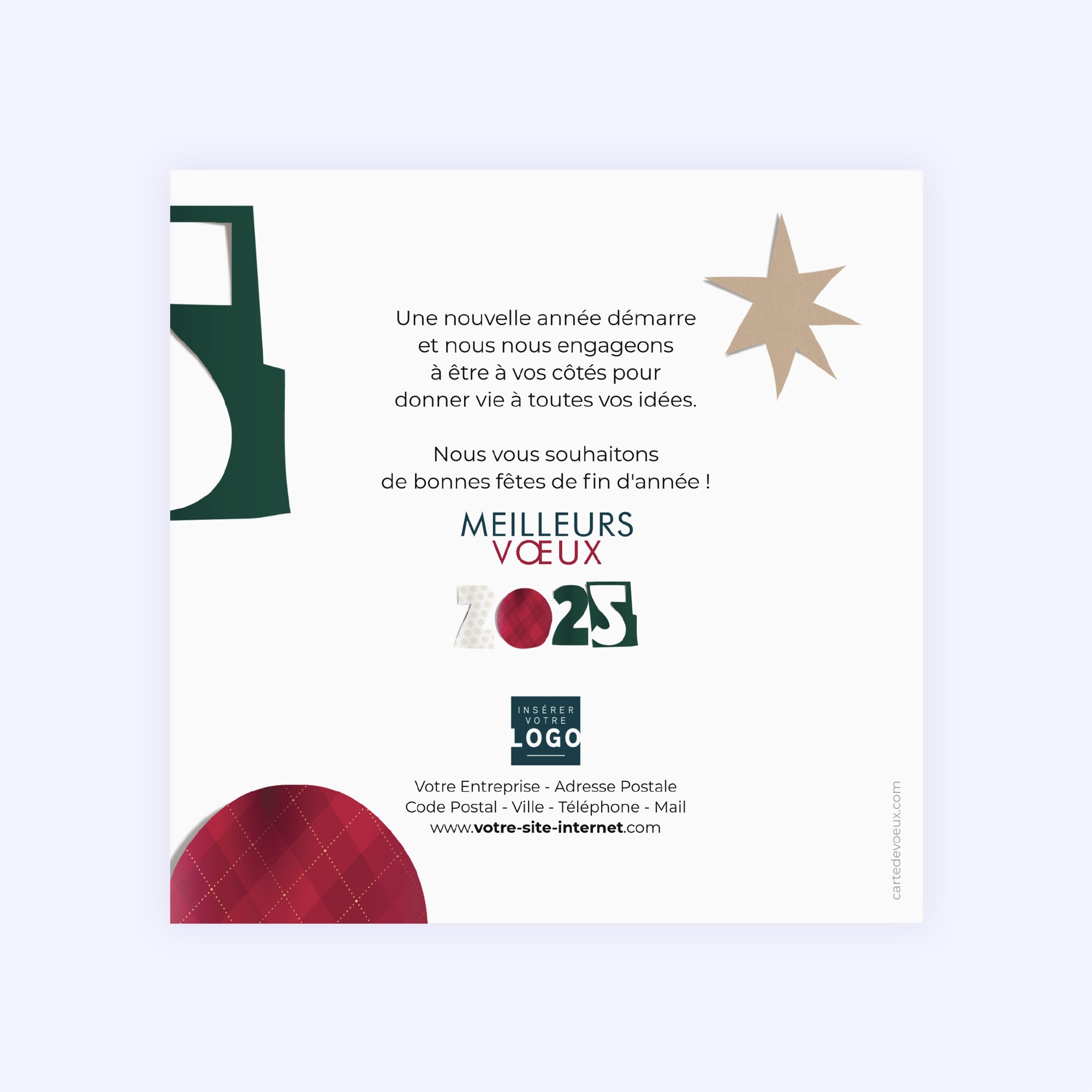 Découpages de noël | Vœux professionnels • Carte de voeux • Carré photo N° 2