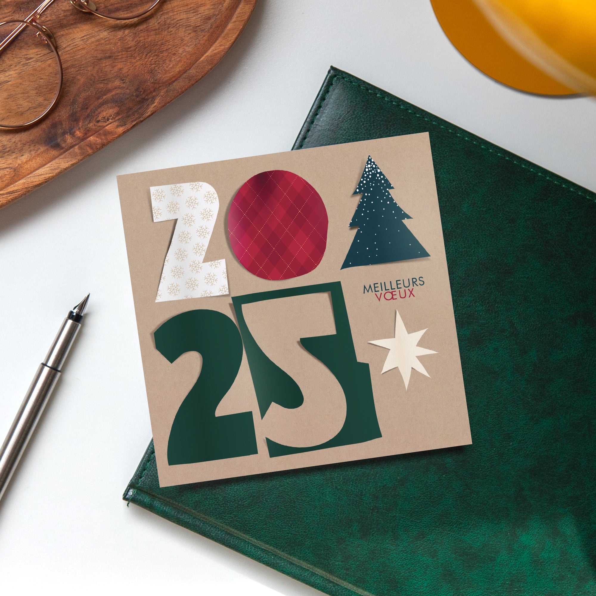 Découpages de noël | Vœux professionnels • Carte de voeux • Carré photo N° 4