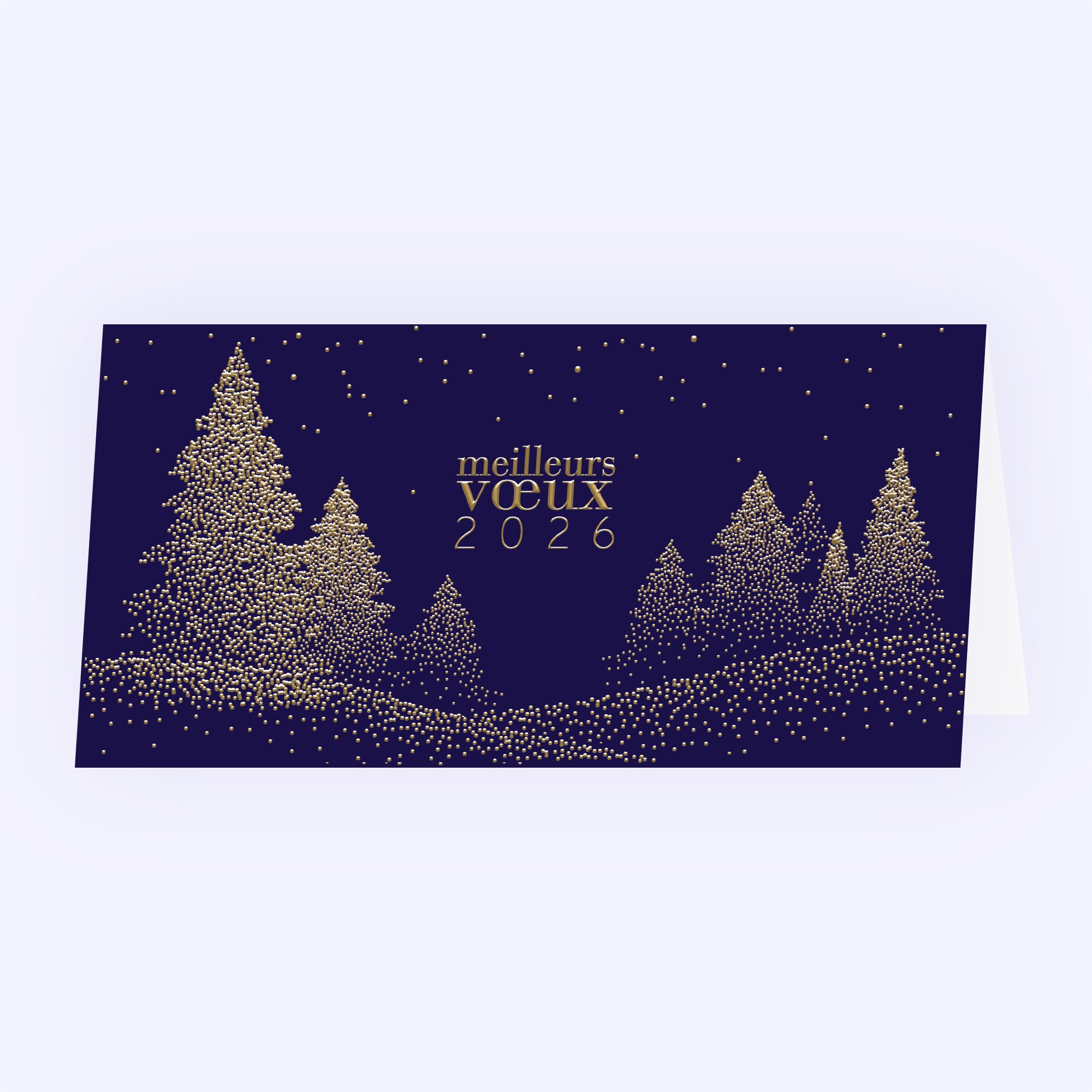 Sapins scintillants | Vœux professionnels • Carte de voeux dorure • Rectangle double photo N° 1