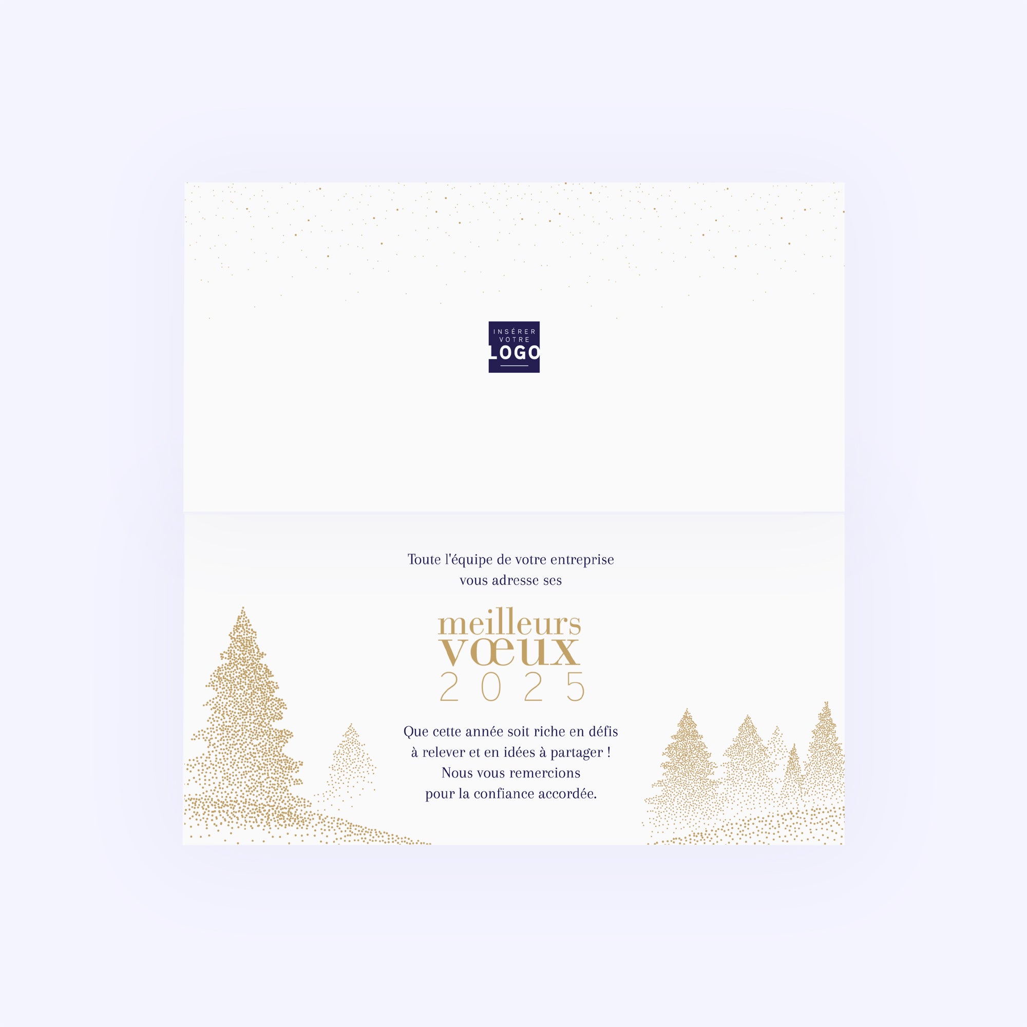 Sapins scintillants | Vœux professionnels • Carte de voeux dorure photo N° 2