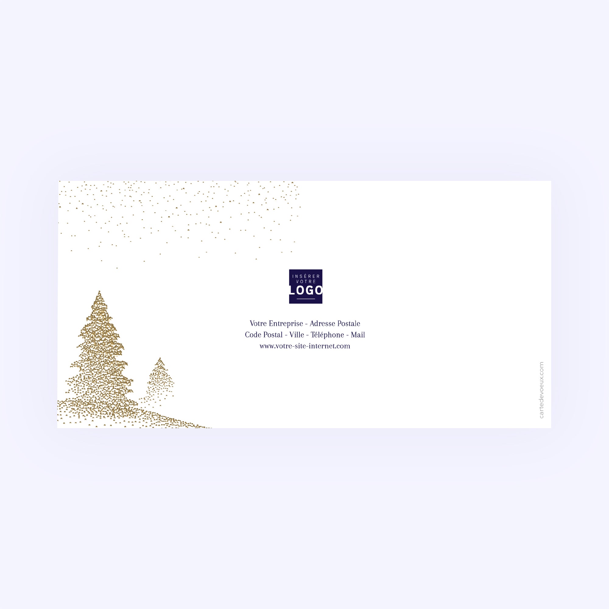 Sapins scintillants | Vœux professionnels • Carte de voeux dorure • Rectangle double photo N° 3