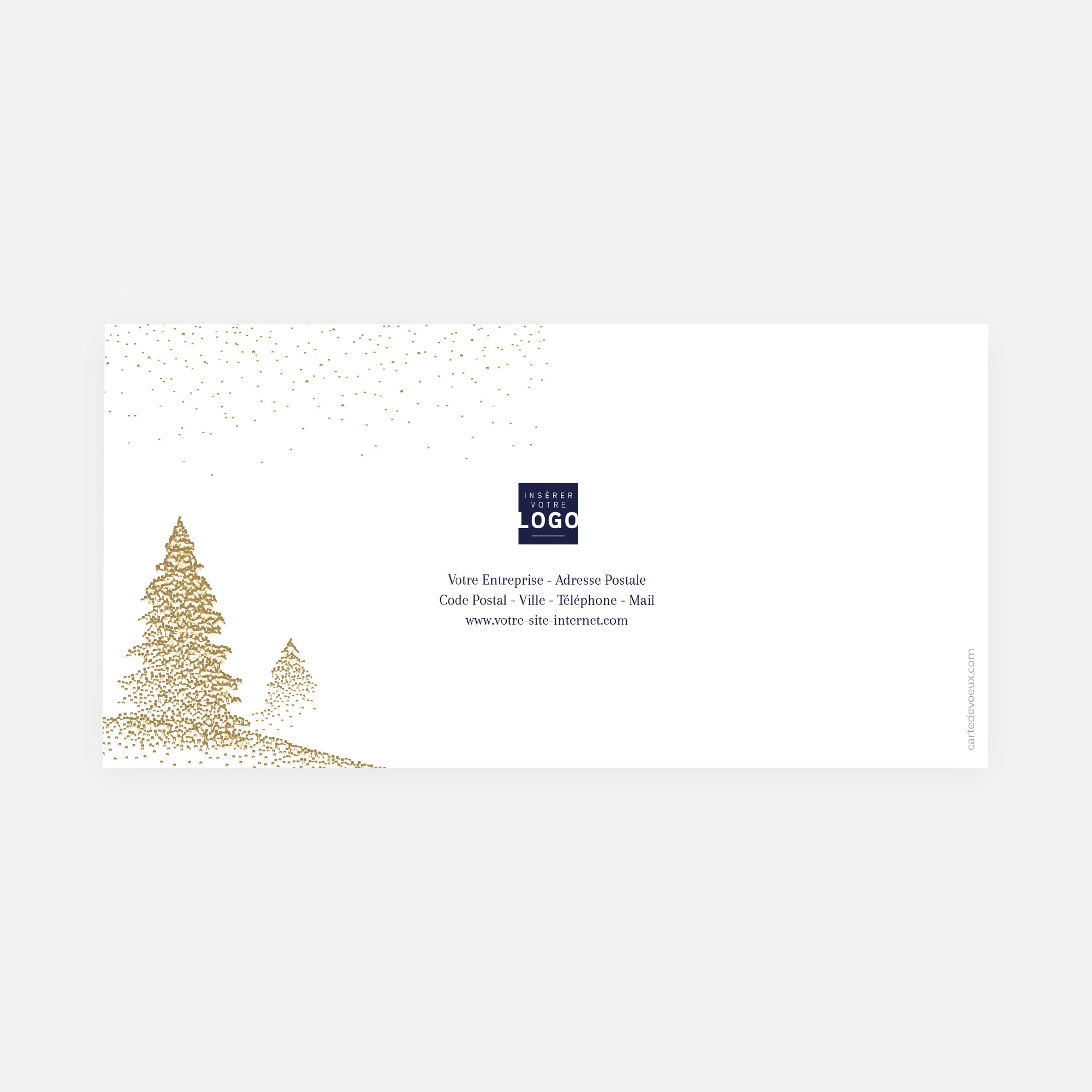 Sapins scintillants | Vœux professionnels • Carte de voeux dorure • Rectangle double photo N° 3