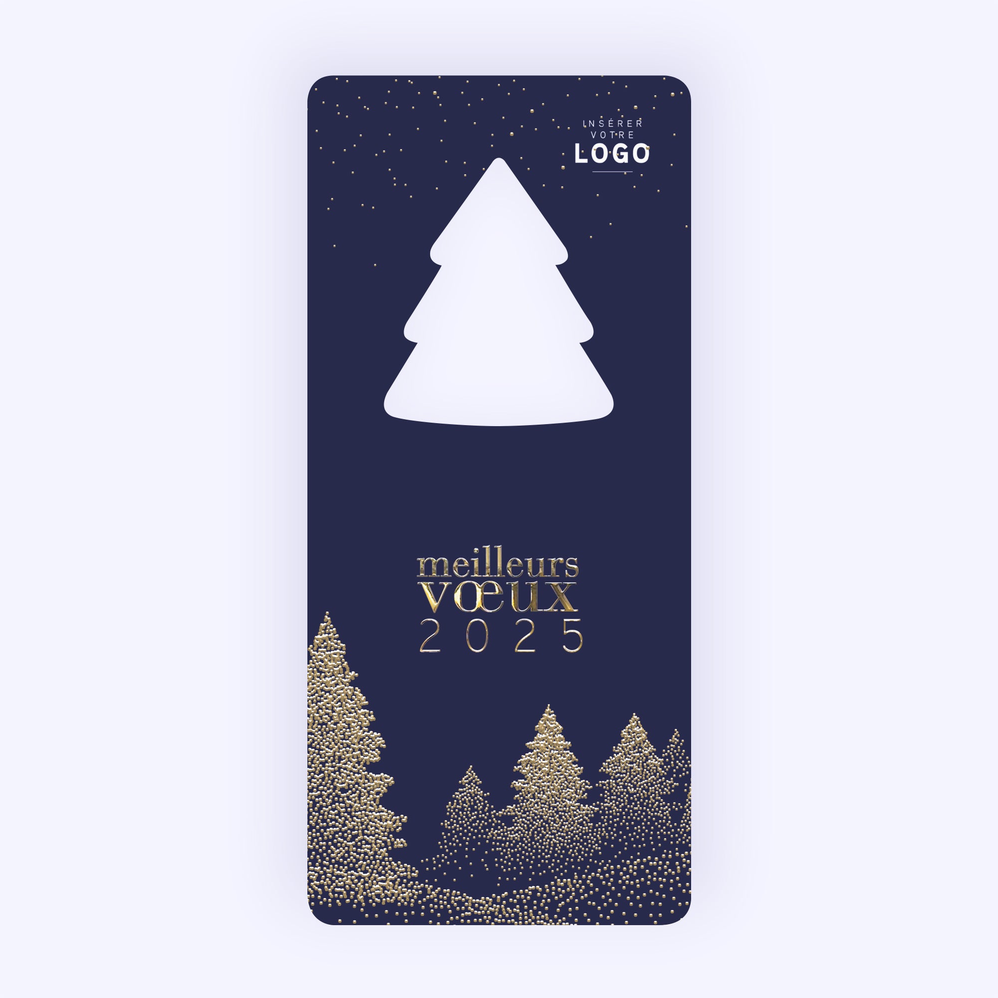 Sapins scintillants | Vœux professionnels • Carte de voeux dorure photo N° 1