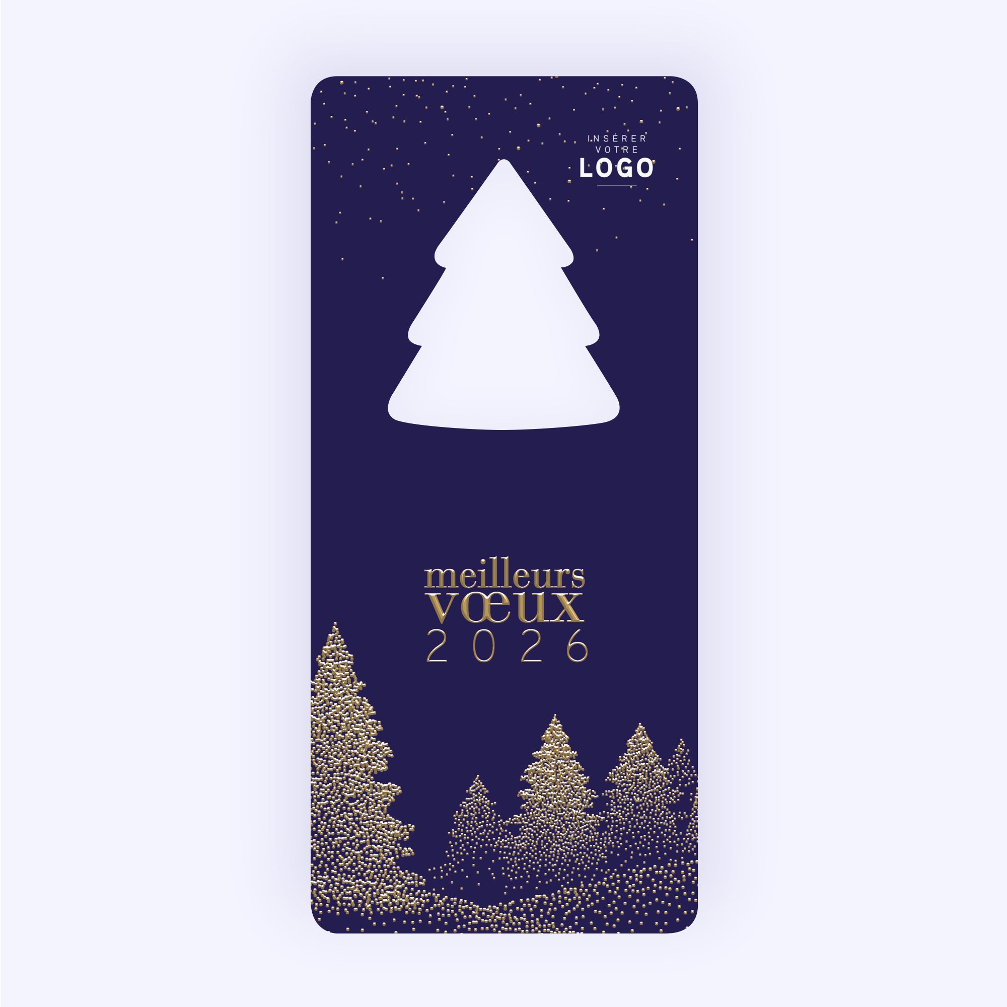 Sapins scintillants | Vœux professionnels • Carte de voeux dorure • Vertical sapin photo N° 1