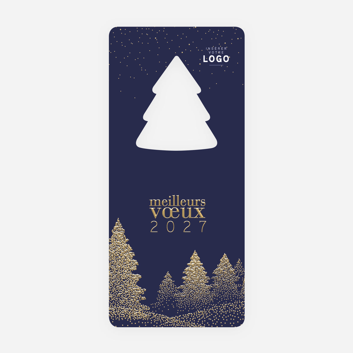 Sapins scintillants | Vœux professionnels • Carte de voeux dorure • Sapin découpé photo N° 1