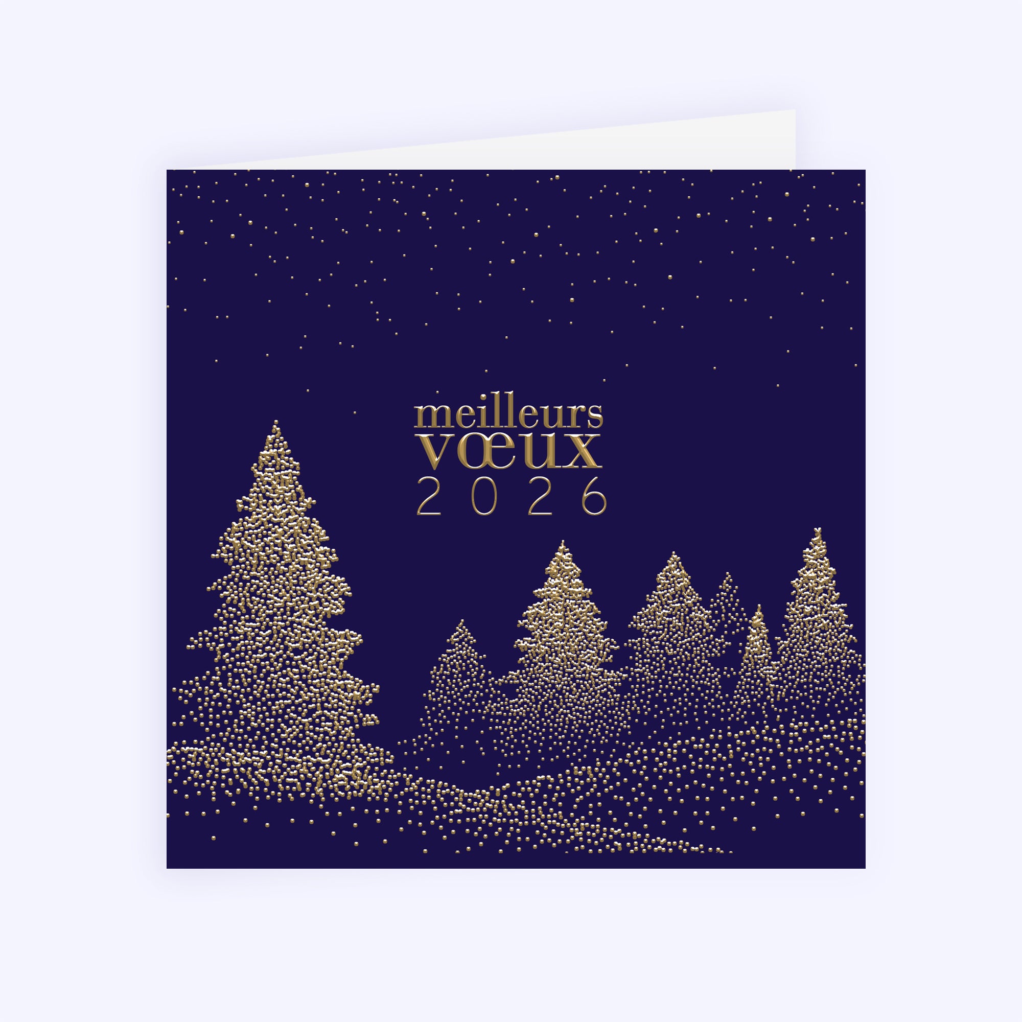 Sapins scintillants | Vœux professionnels • Carte de voeux dorure • Carré double photo N° 1
