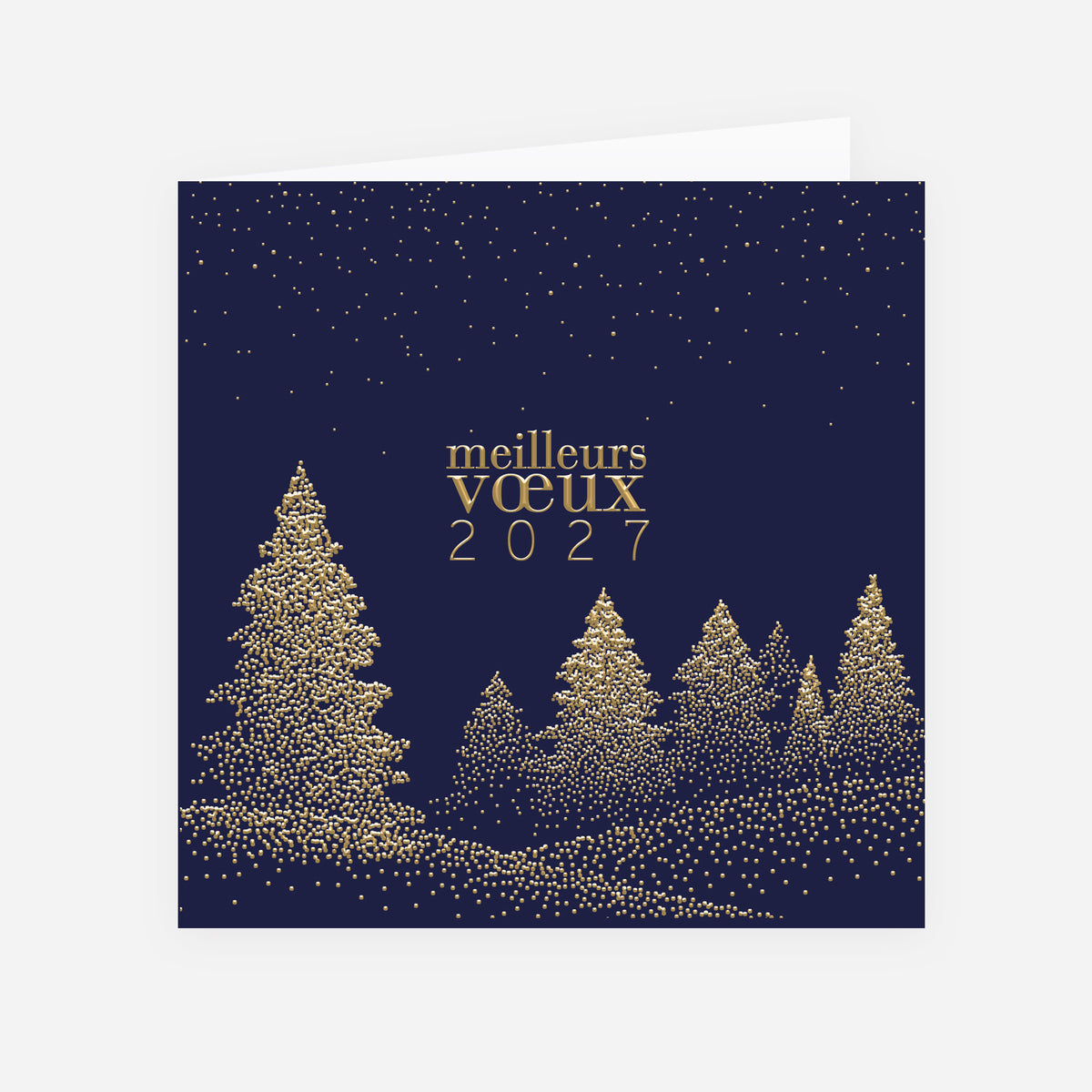 Sapins scintillants | Vœux professionnels • Carte de voeux dorure • Carrée pliable photo N° 1