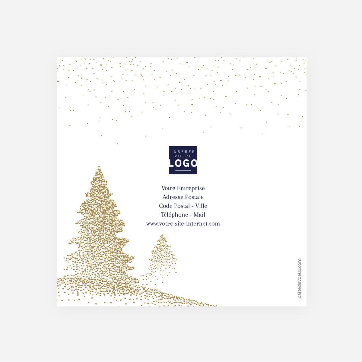 Sapins scintillants | Vœux professionnels • Carte de voeux dorure • Carrée pliable photo N° 3