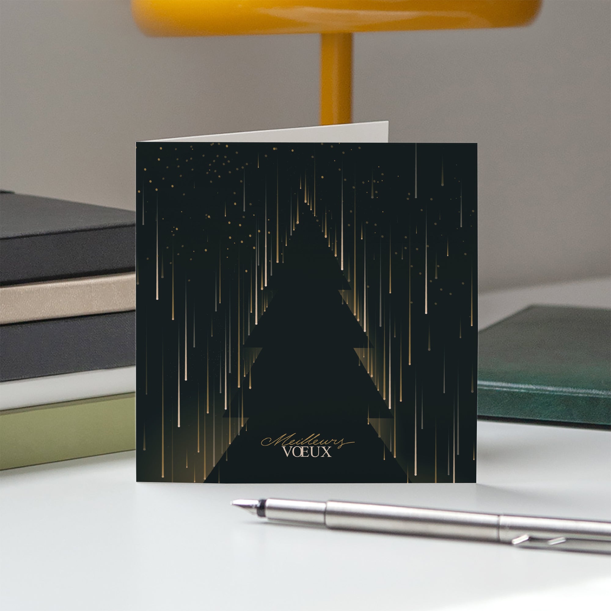 Pluie d'étoiles | Vœux professionnels • Carte de voeux • Carré double photo N° 5