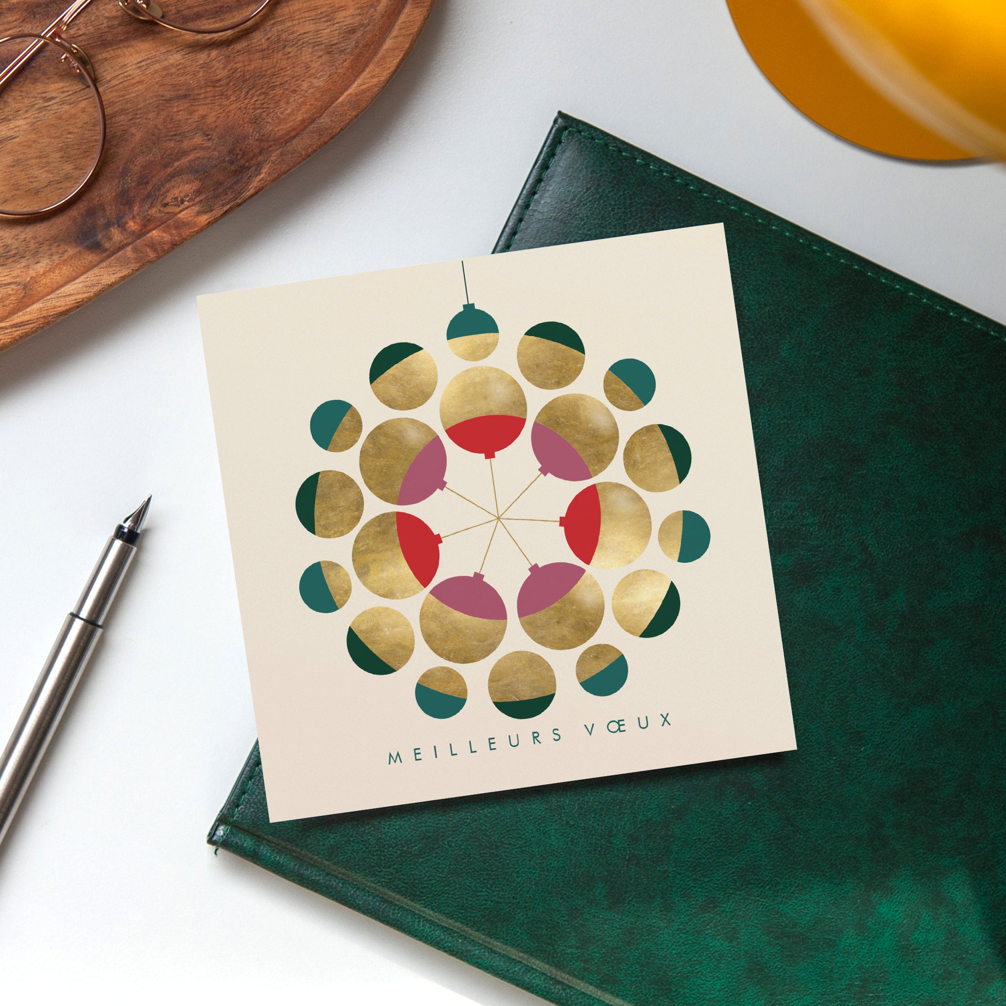 Orbite dorée | Vœux professionnels • Carte de voeux • Carré photo N° 4