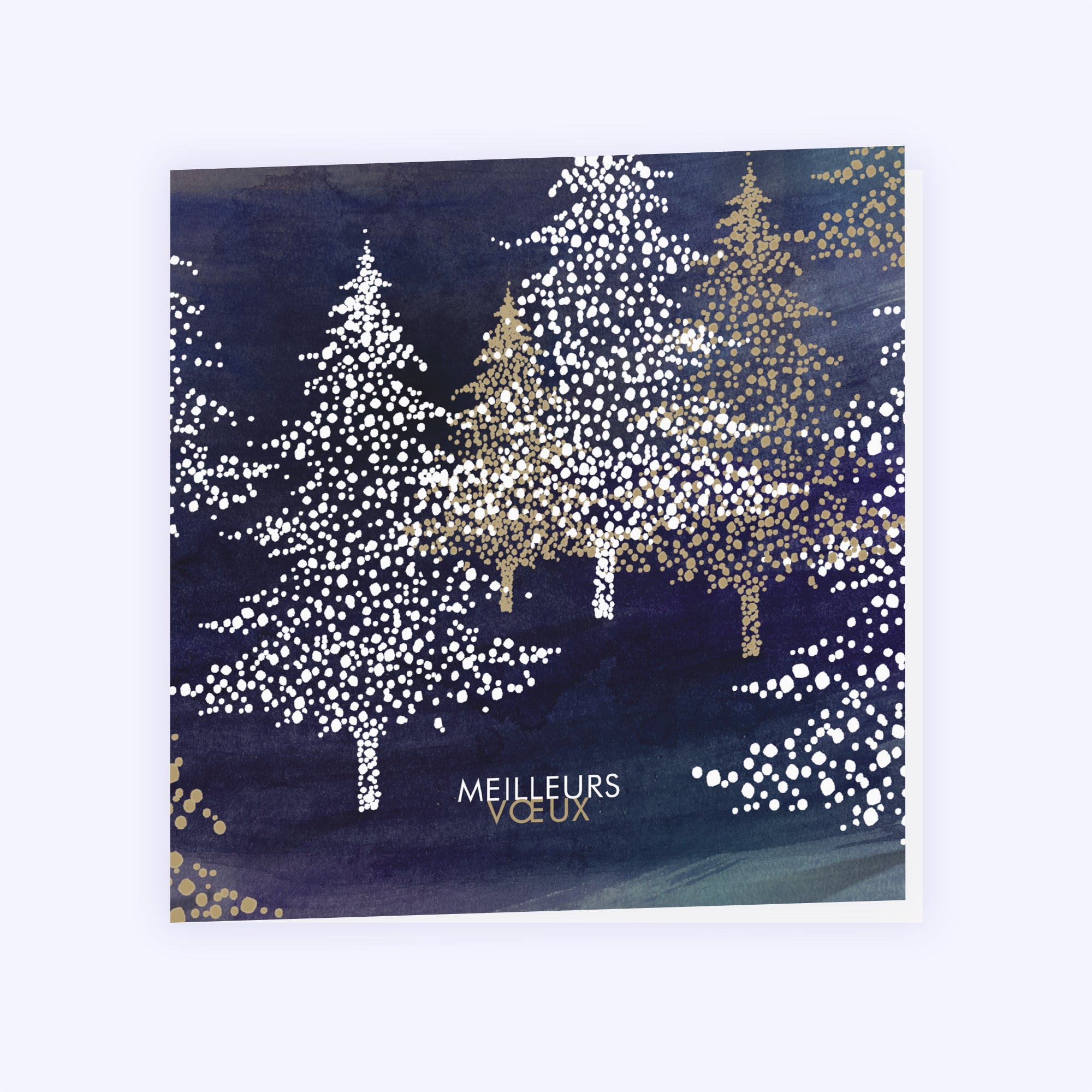 Forêt étincelante | Vœux professionnels • Carte de voeux • Carré double photo N° 1