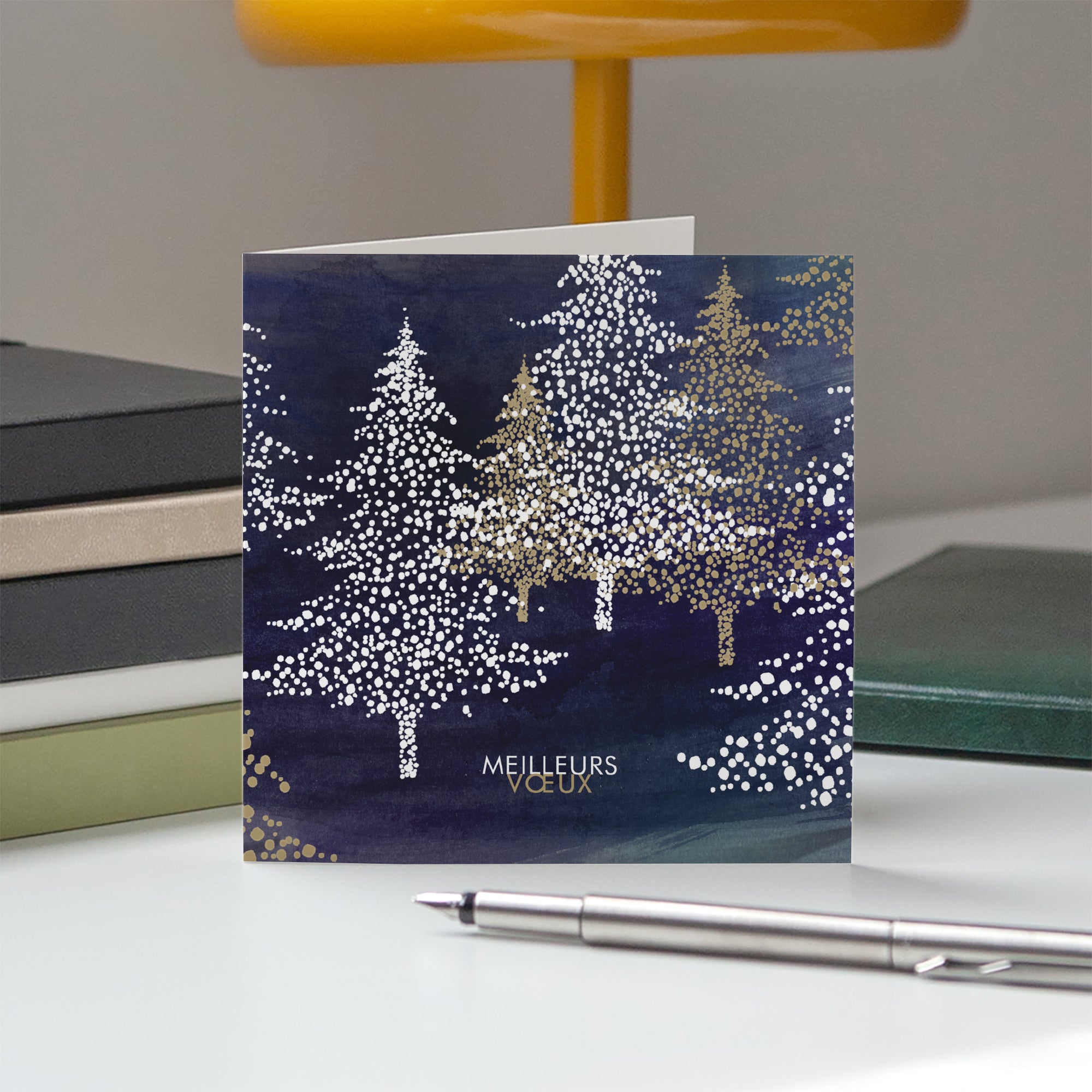 Forêt étincelante | Vœux professionnels • Carte de voeux • Carré double photo N° 5