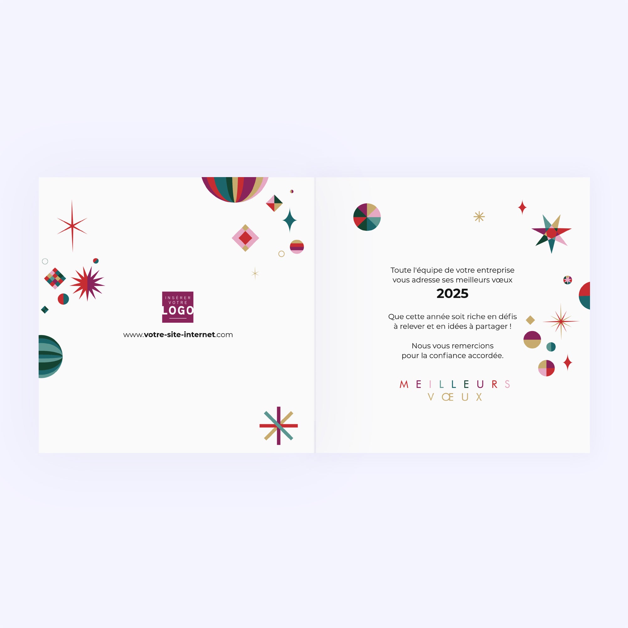 Constellation de Noël | Vœux professionnels • Carte de voeux • Carré double photo N° 2