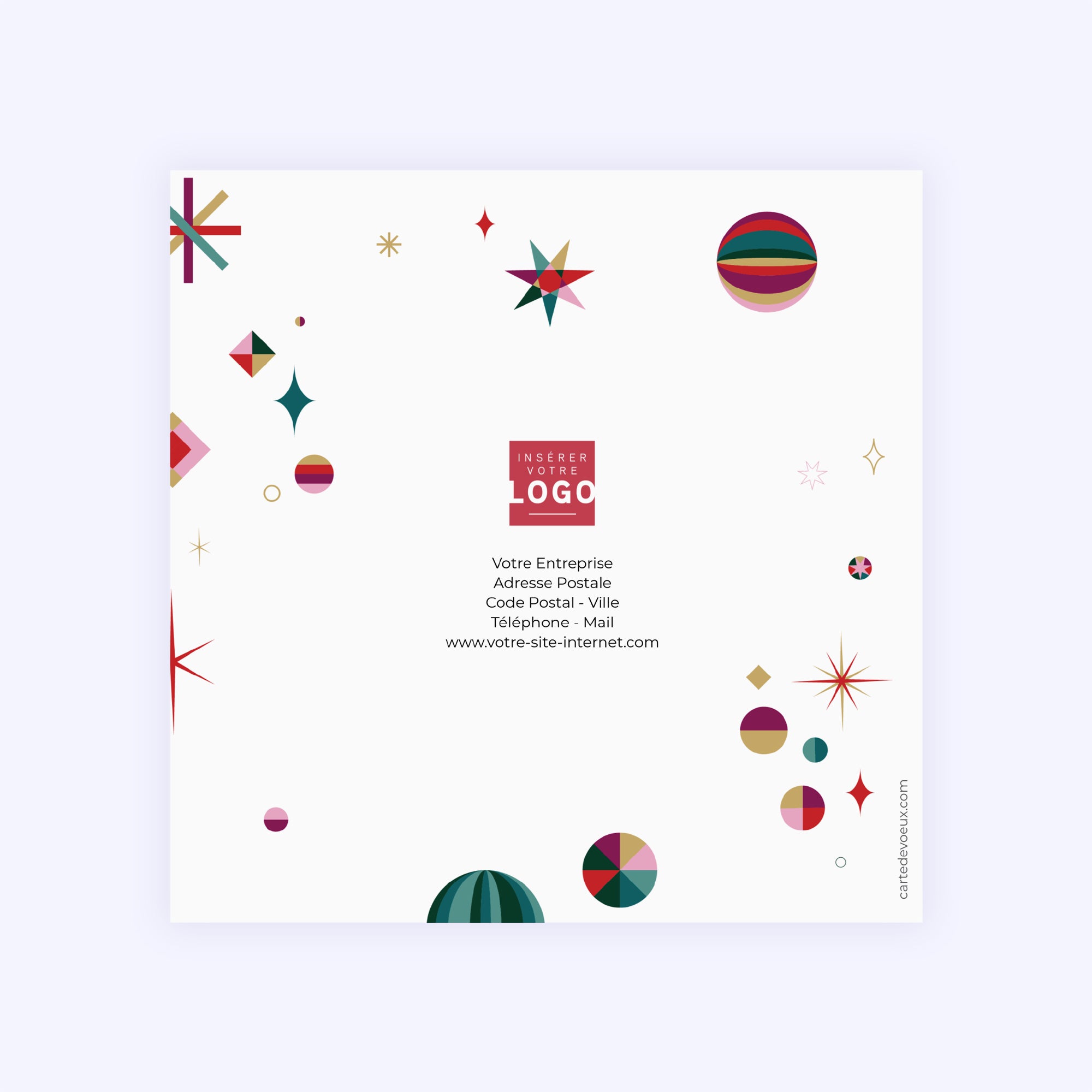 Constellation rouge | Vœux professionnels • Carte de voeux • Carré double photo N° 3