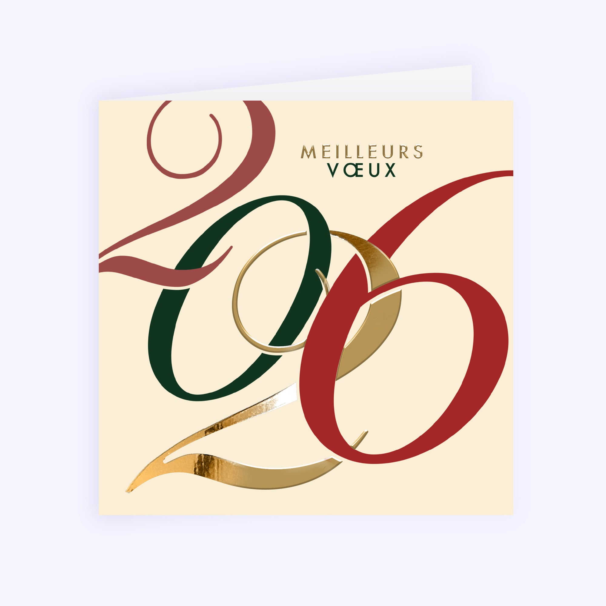Entremêler Or | Vœux professionnels • Carte de voeux dorure • Carré double photo N° 1