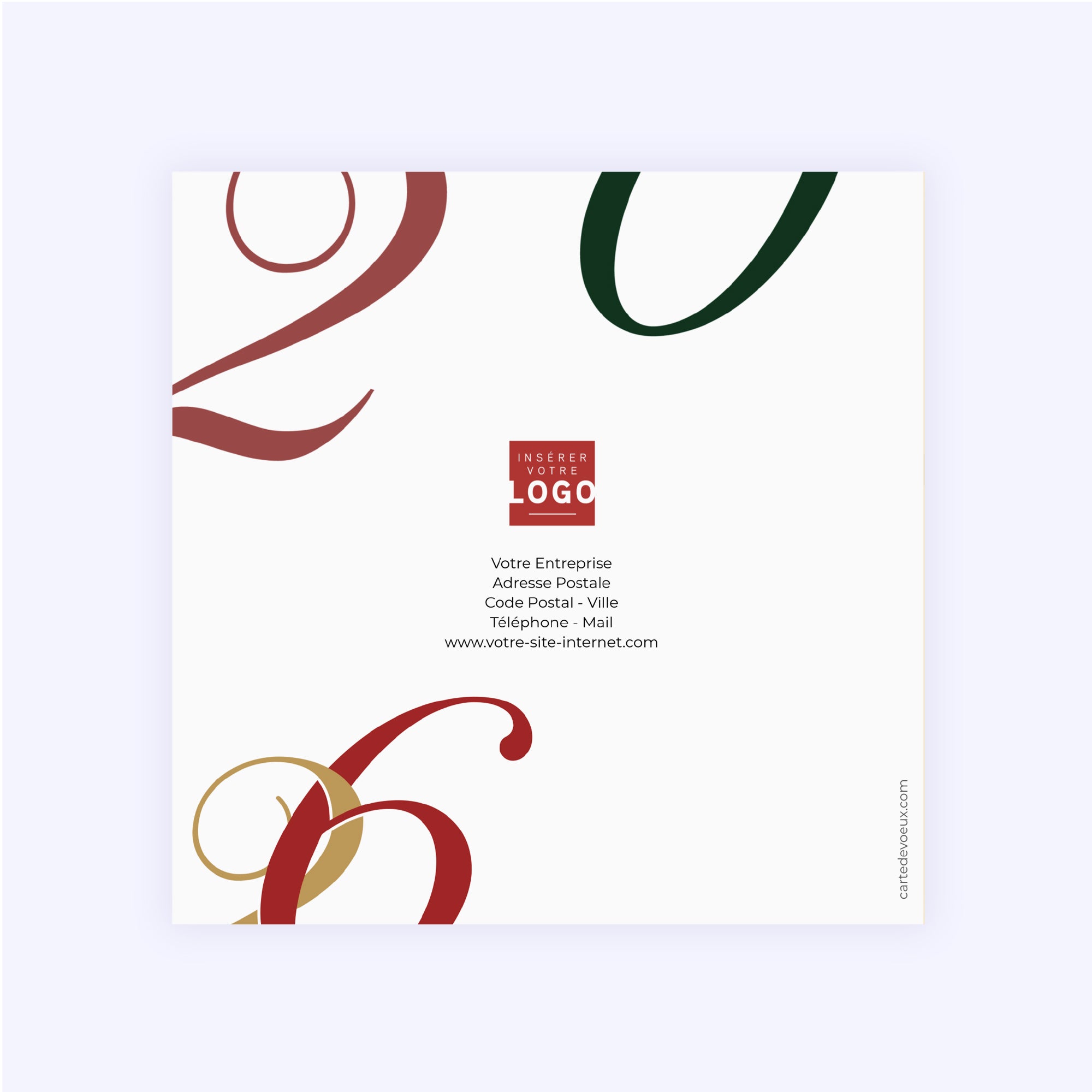 Entremêler Or | Vœux professionnels • Carte de voeux dorure • Carré double photo N° 3