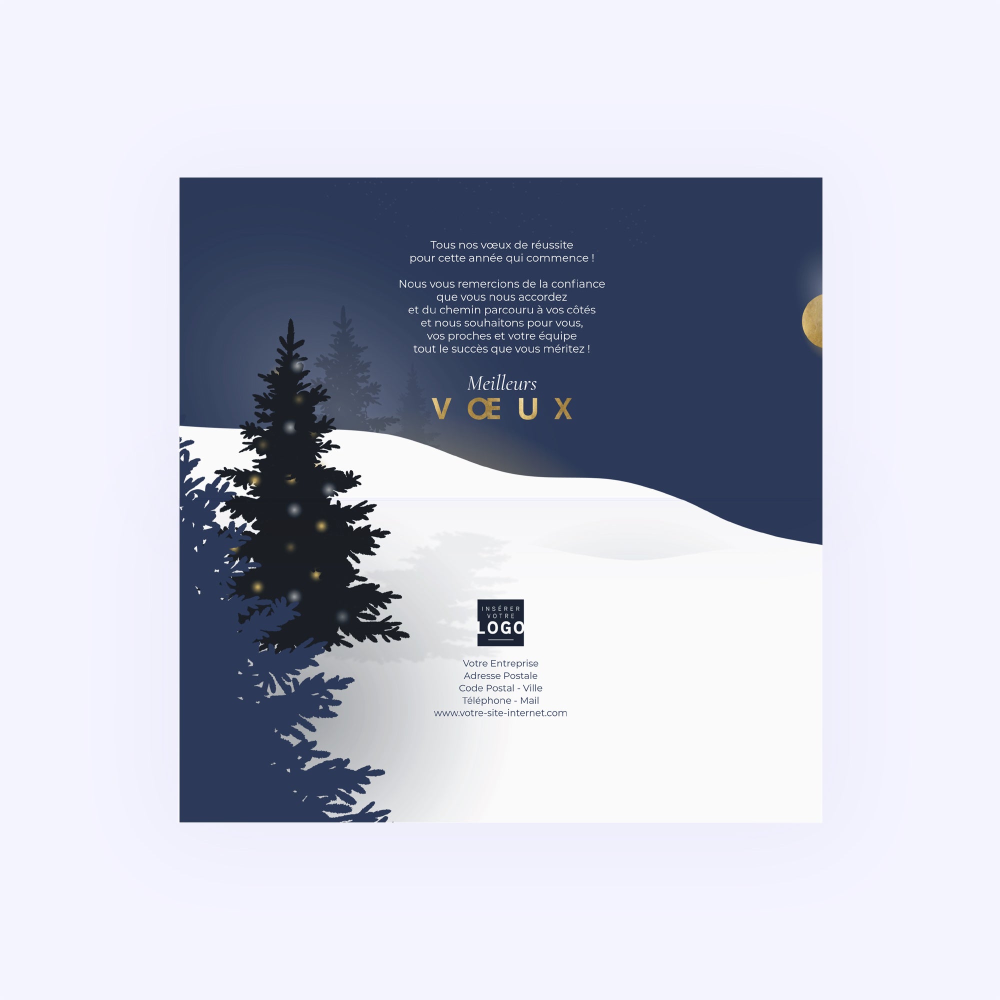 Gnome sous la lune | Vœux professionnels • Calendrier professionnel • Rectangle double photo N° 2