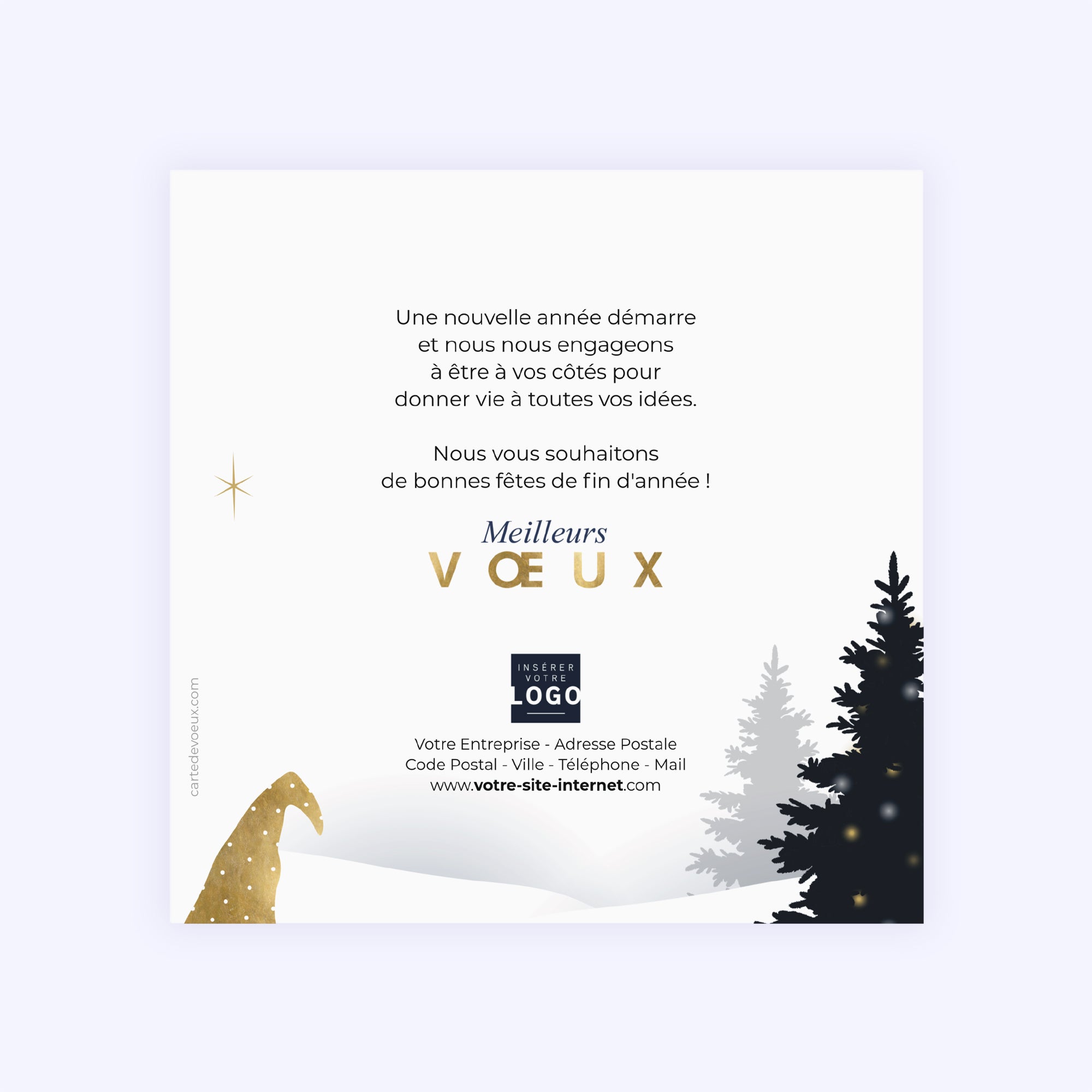 Gnome sous la lune | Vœux professionnels • Carte de voeux • Carré photo N° 2