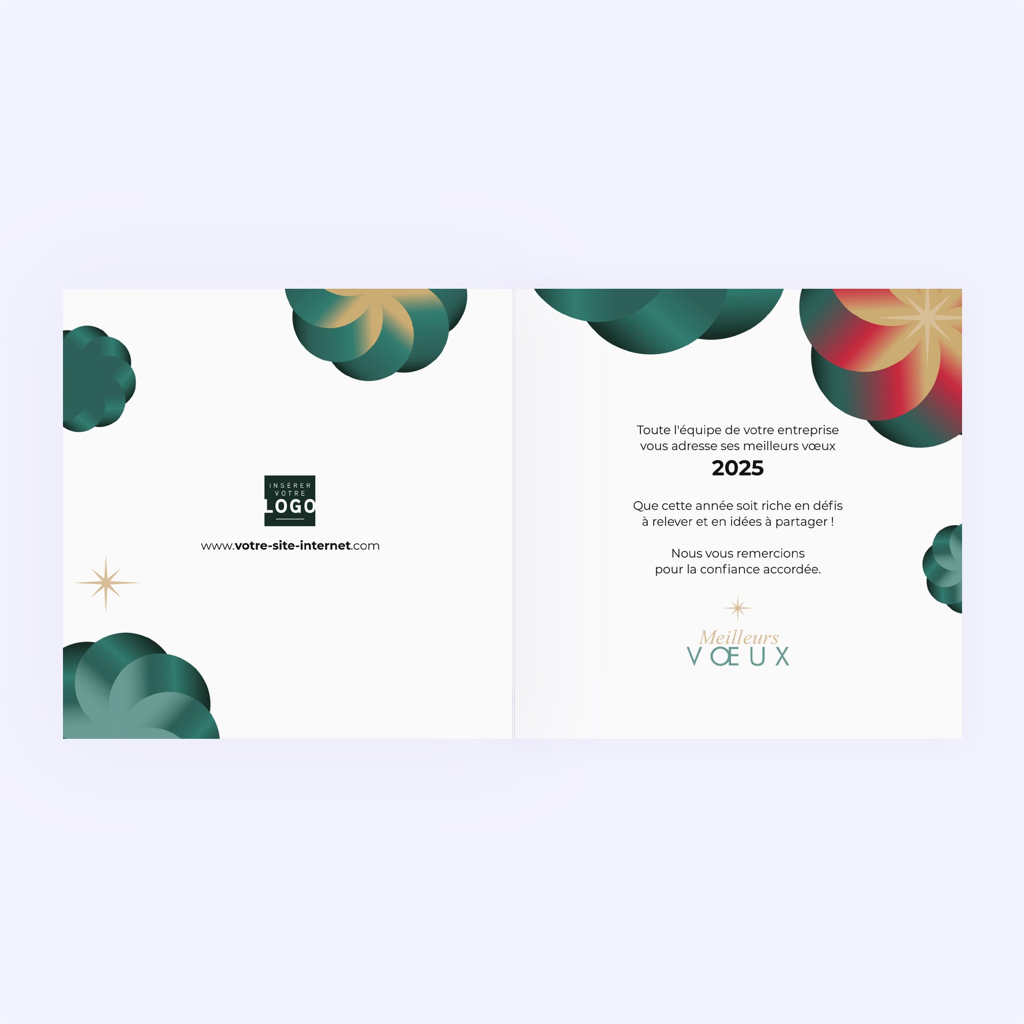 Rosace | Vœux professionnels • Carte de voeux • Carré double photo N° 2