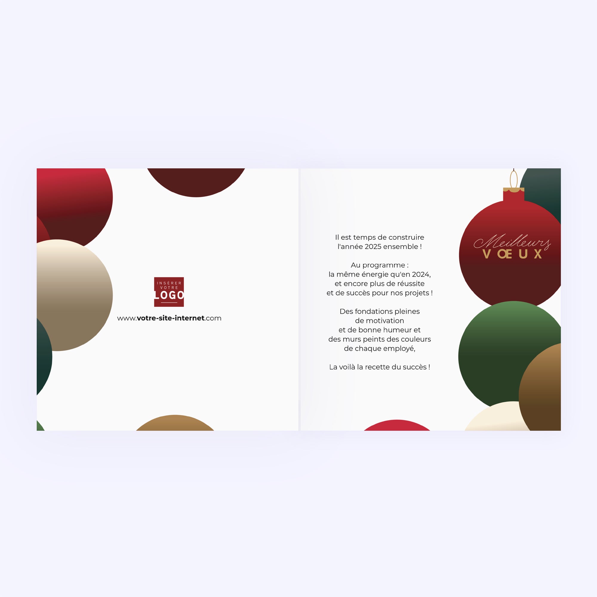 Multi boules | Vœux professionnels • Carte de voeux • Carré double photo N° 2