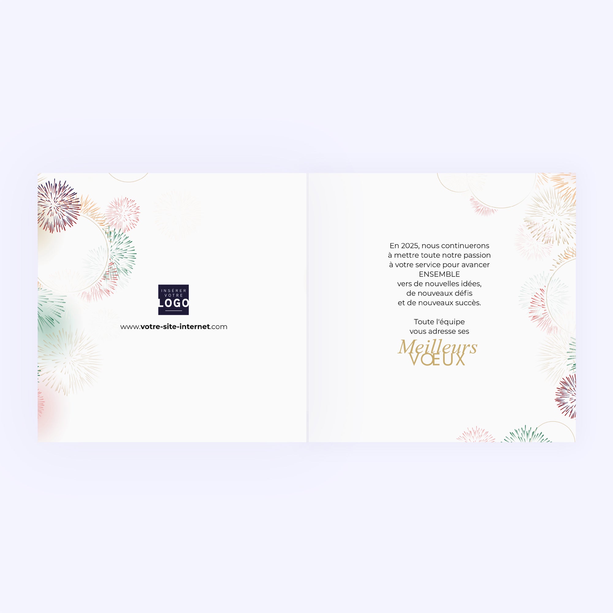 Bouquet final | Vœux professionnels • Carte de voeux • Carré double photo N° 2