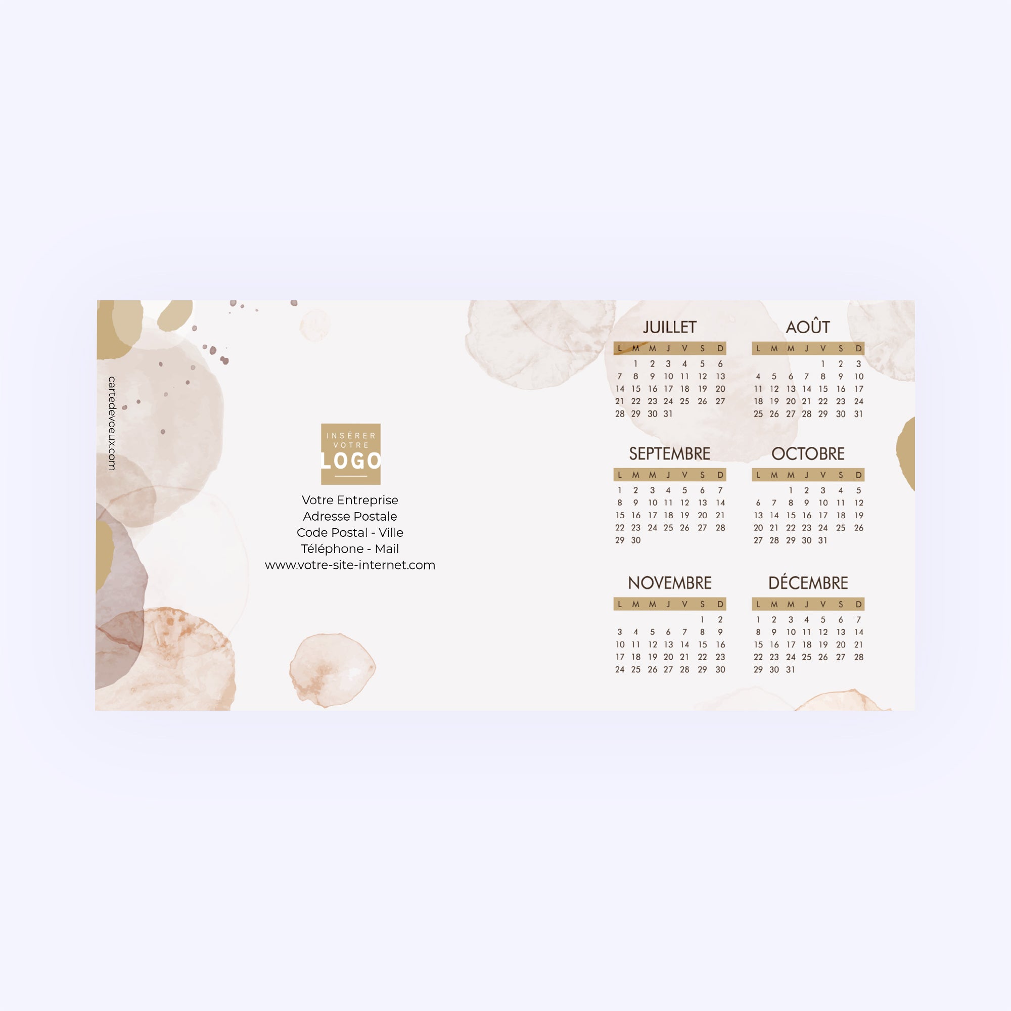 Cercles aquarelle | Vœux professionnels • Calendrier professionnel • Rectangle double photo N° 3