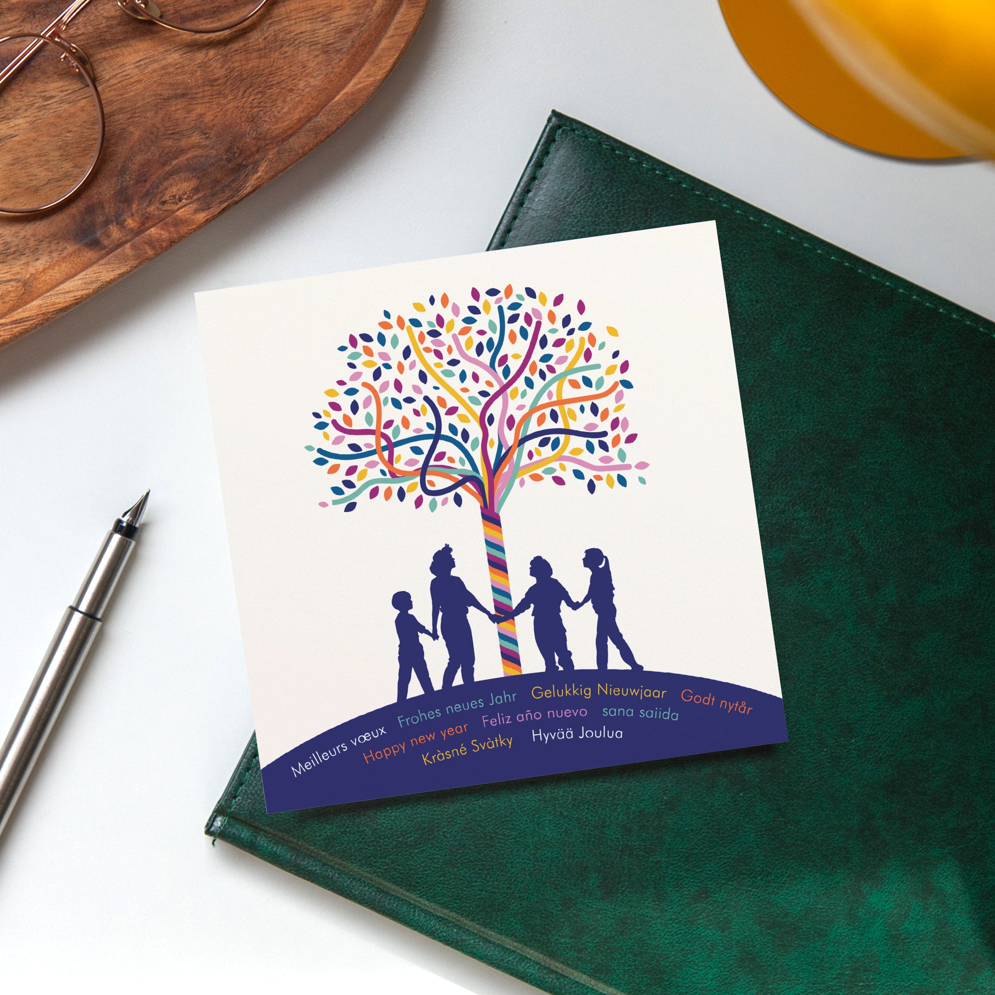 Arbre de partage | Vœux professionnels • Carte de voeux • Carré photo N° 4