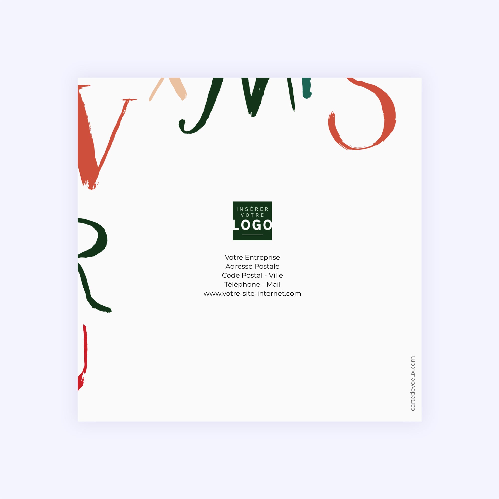 Calligraphie de Noël | Vœux professionnels • Carte de voeux • Carré double photo N° 3